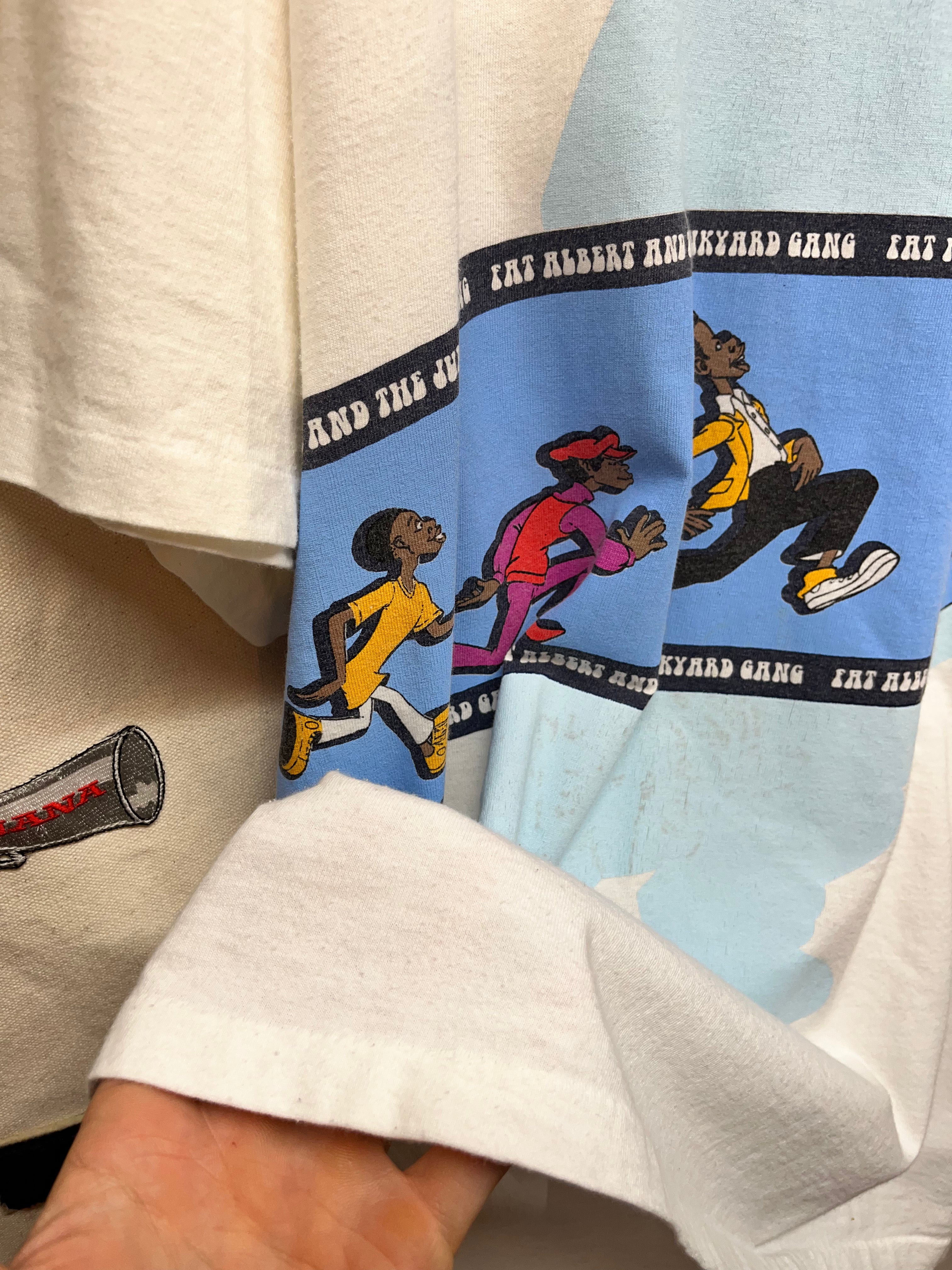 Vintage Fat Albert and the Junkyard Gang Wrap Around Scene Wrap Herd T-Shirt: XXL