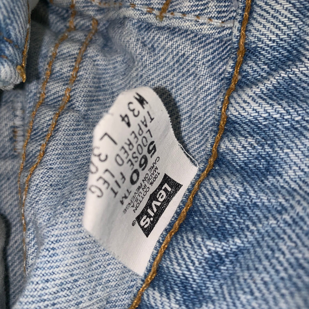 Vintage Levi's Cut off Jean Shorts Distressed Bleached Denim: 34"