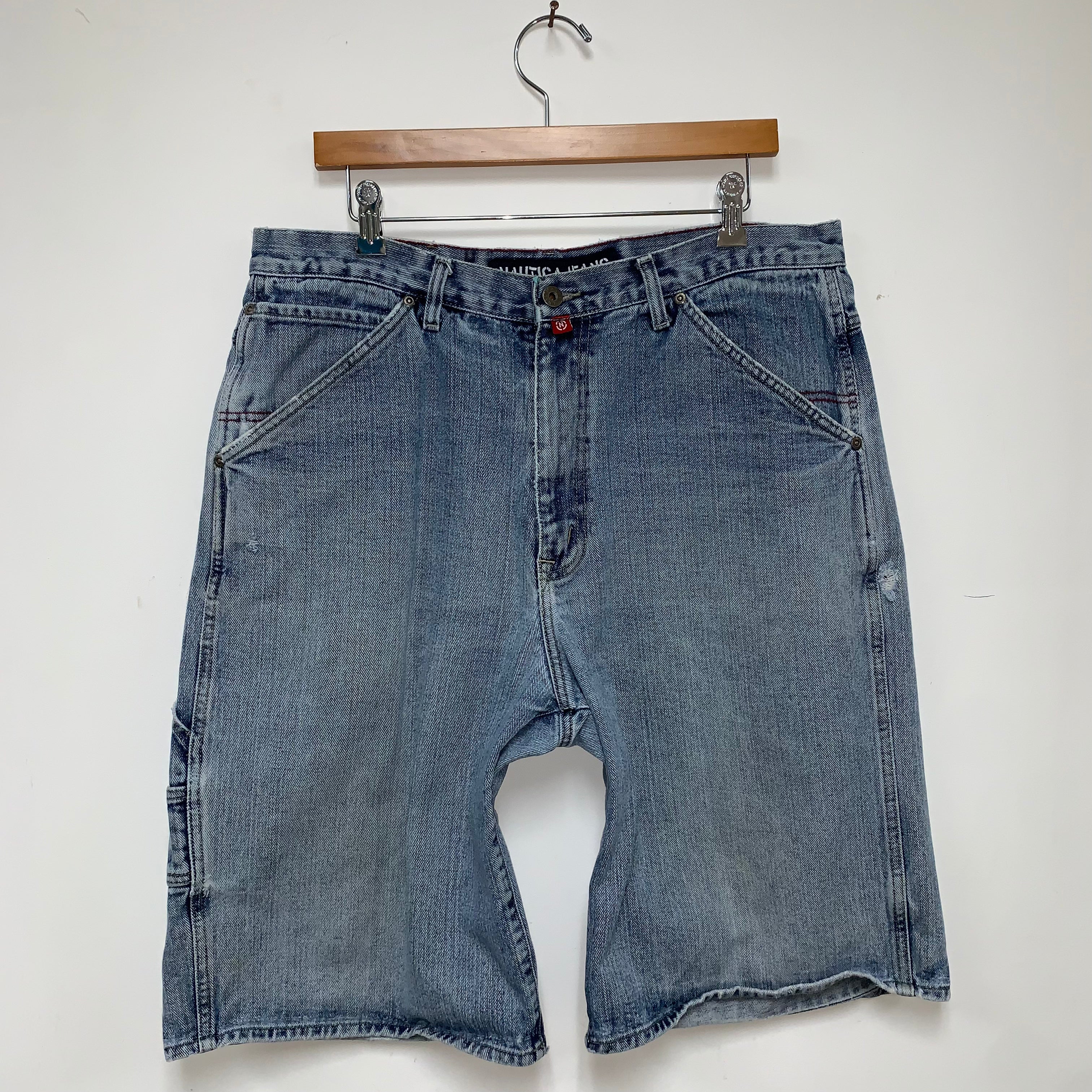 Vintage Nautica Baggy Denim Jean Shorts: 36"