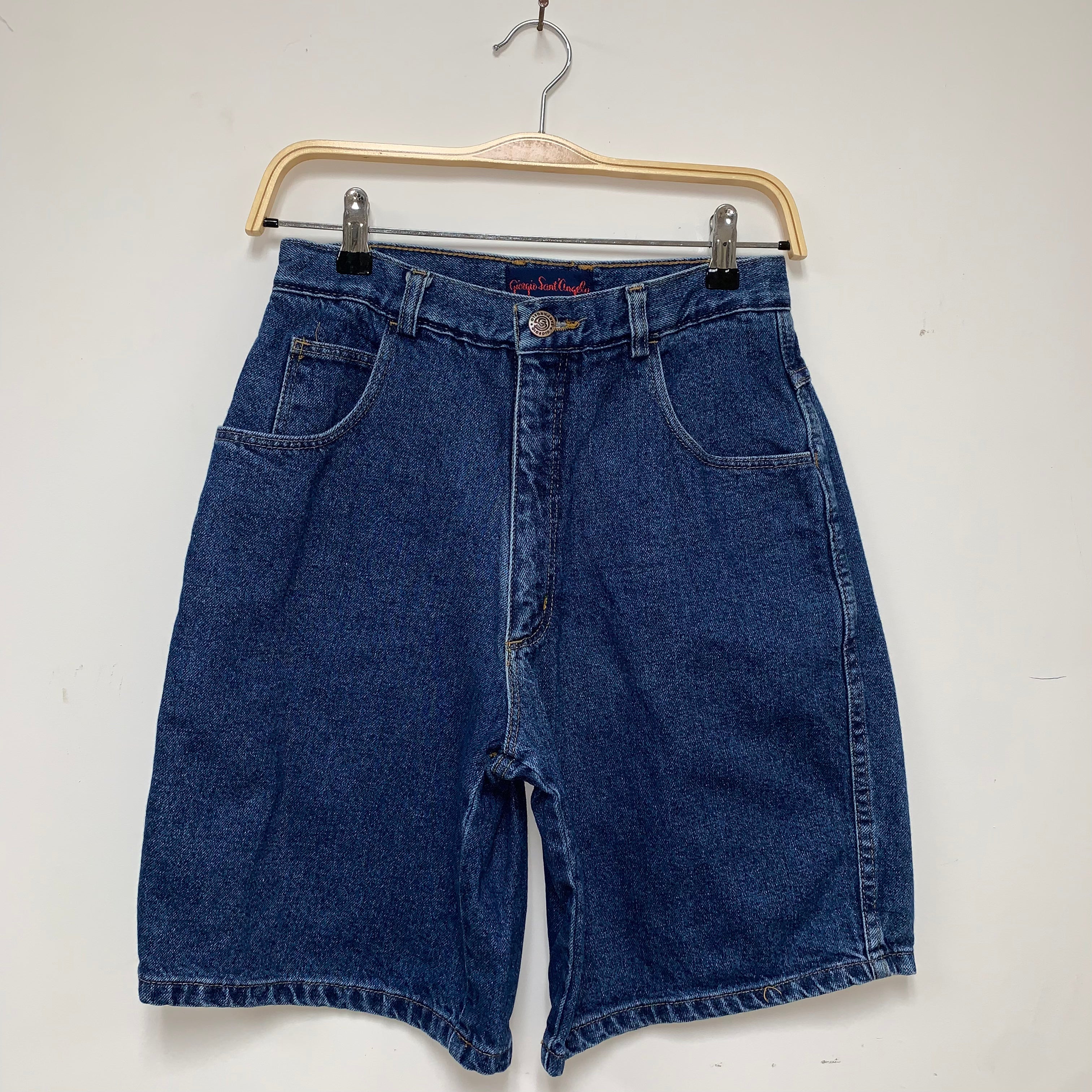 Vintage Giorgio Sant'Angelo Dark Wash Jean Shorts: 28"