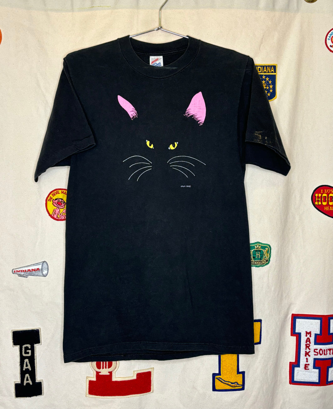 Vintage Black Cat T-Shirt:Medium