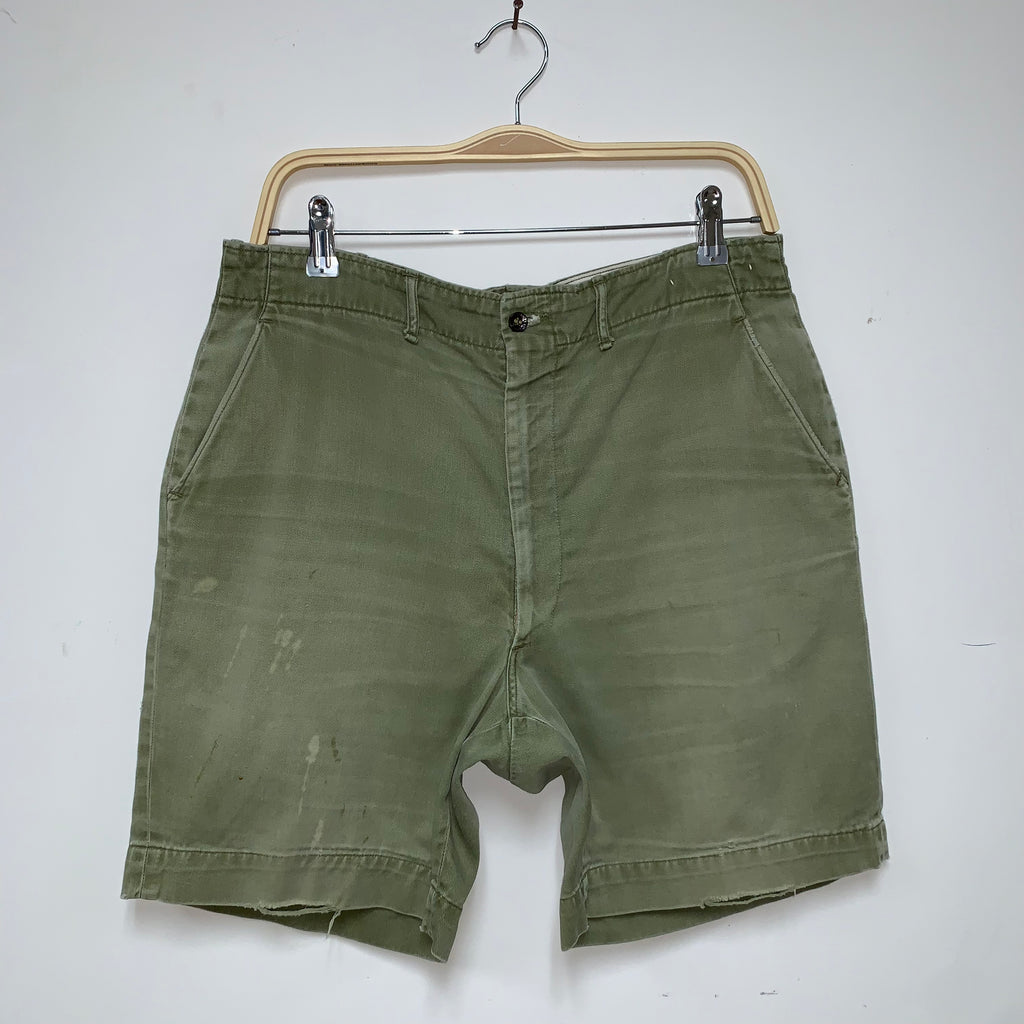 Vintage Boy Scouts 70's Olive Green Cotton Shorts: 30"