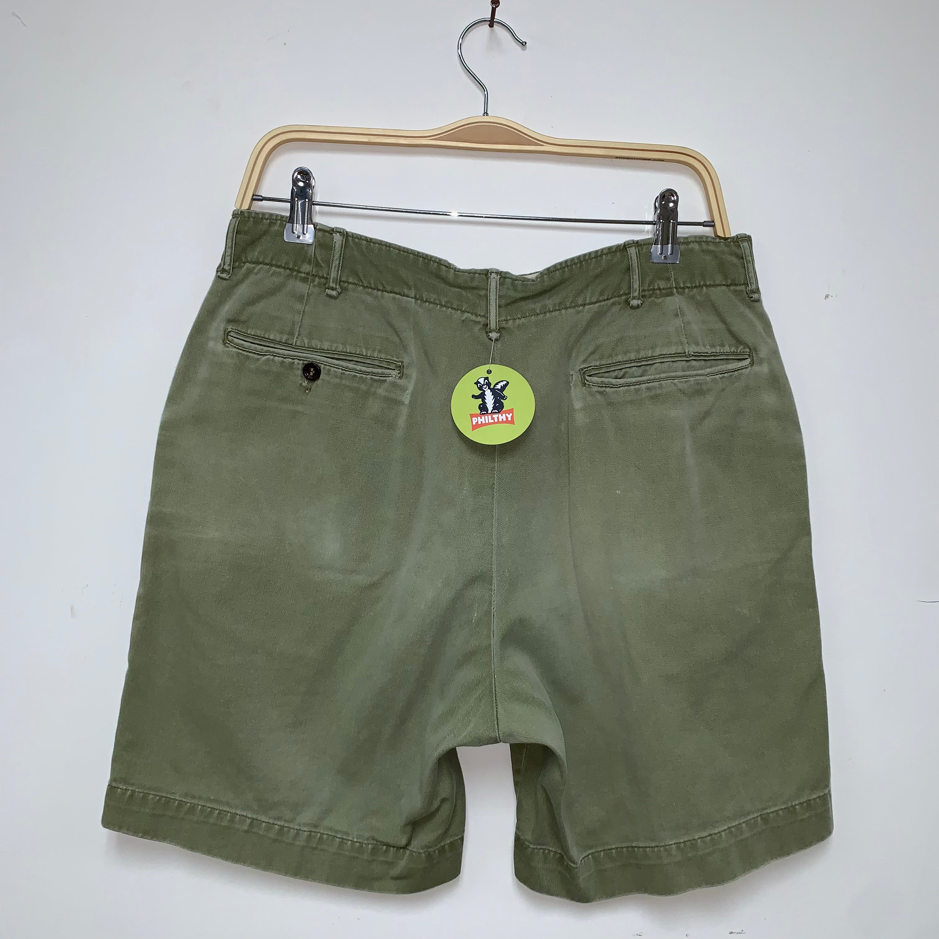 Vintage Boy Scouts 70's Olive Green Cotton Shorts: 30"