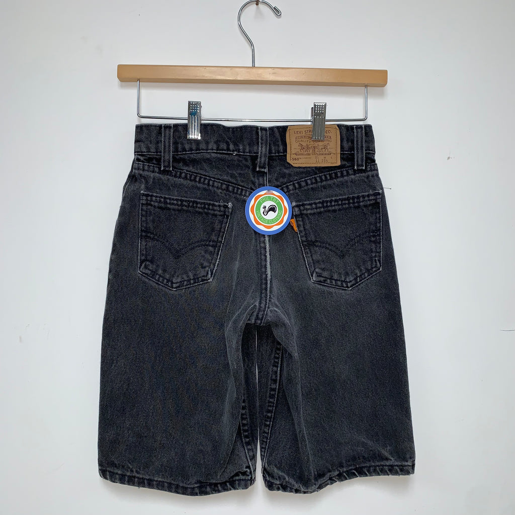 Vintage Levi's Black 90's Youth Jean Shorts: 25"