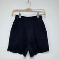 True Vintage Black Paddle and Saddle Sportswear Pocket Pleat Side Zip Short: 24"