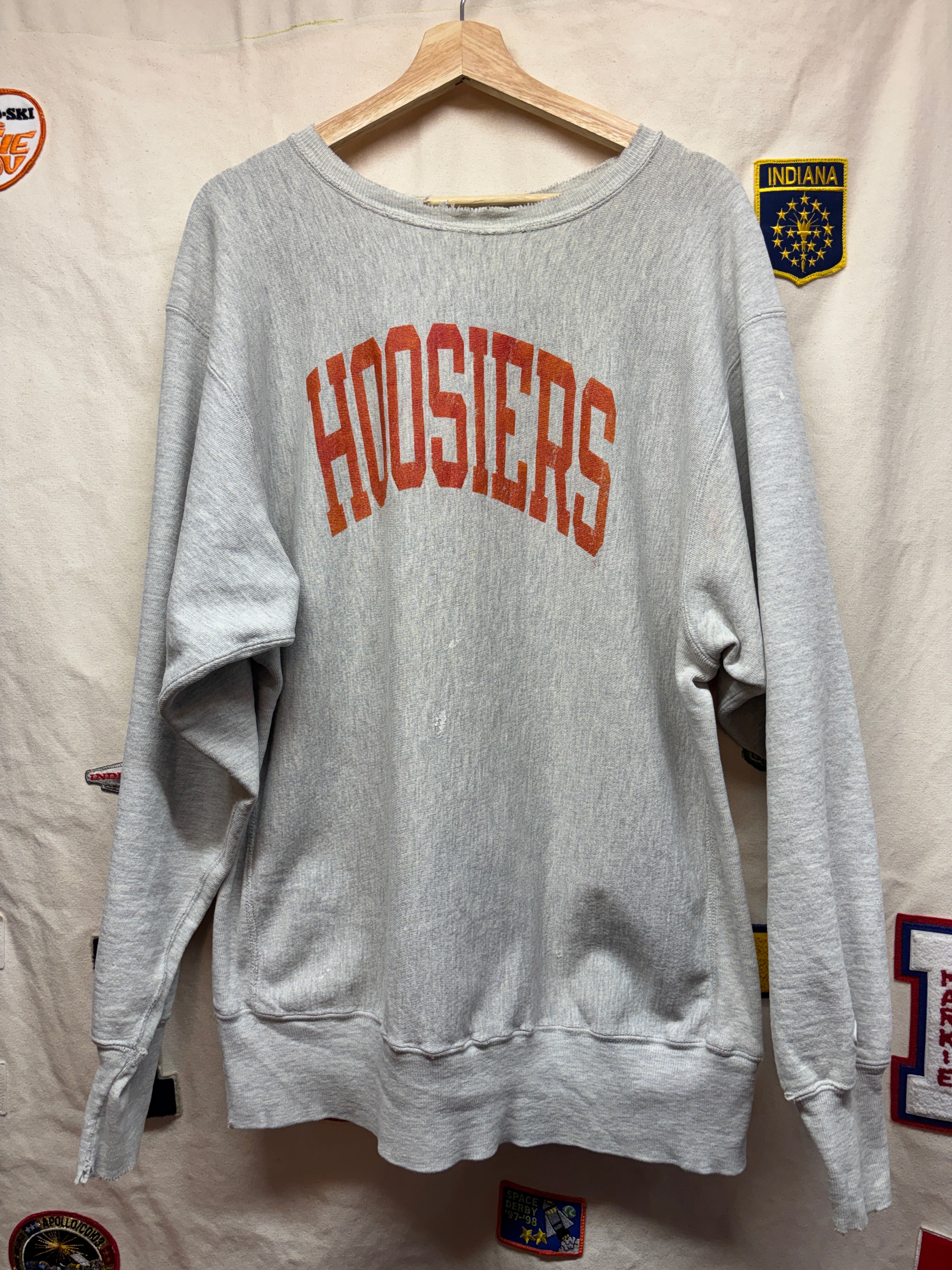 Vtg Indiana Hoosiers Champion Reverse Weave Crewneck: XXL