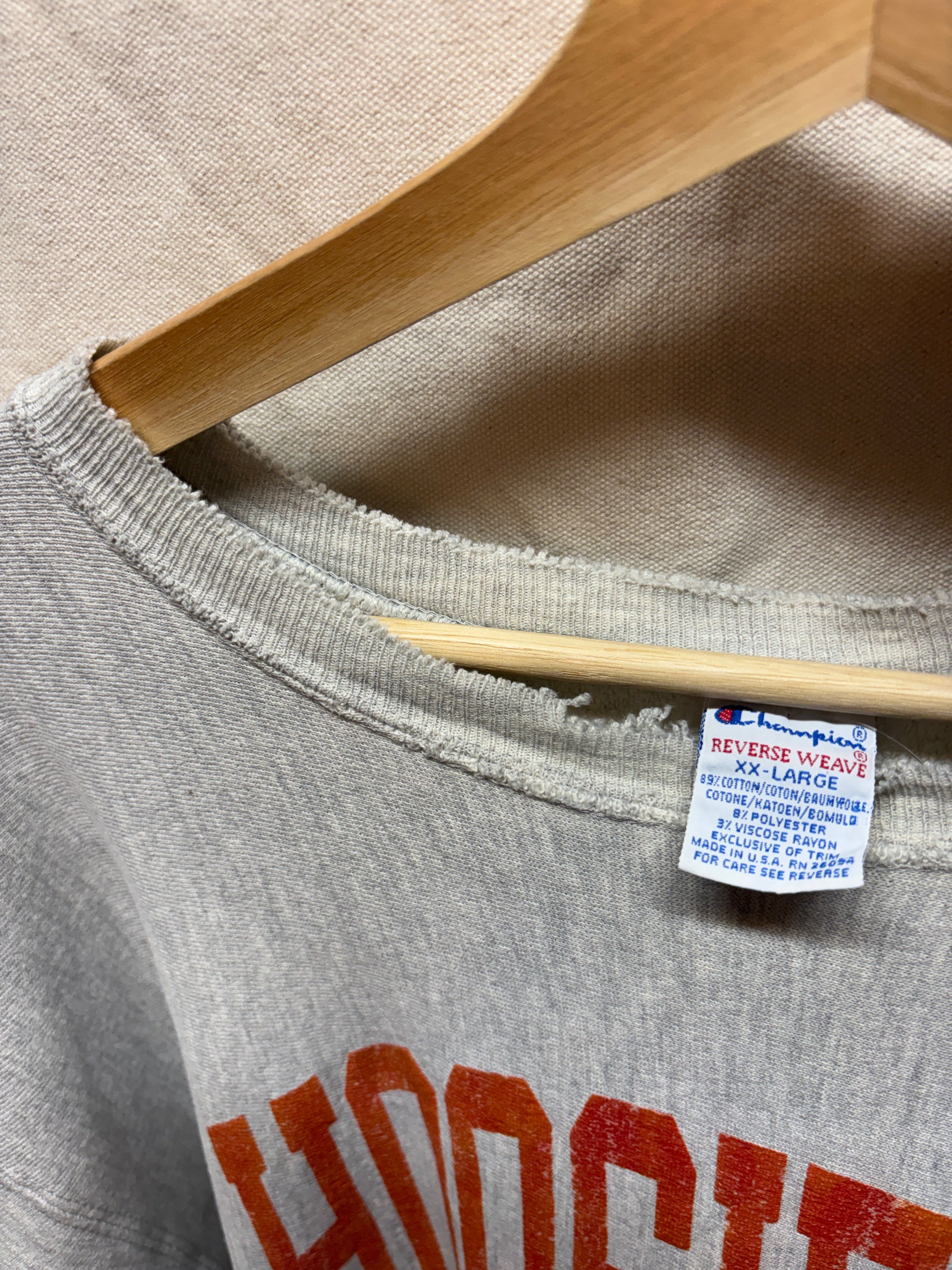 Vtg Indiana Hoosiers Champion Reverse Weave Crewneck: XXL