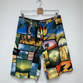 Vintage Quiksilver Surf Phot Print Collage Board Shorts NWT: 34"