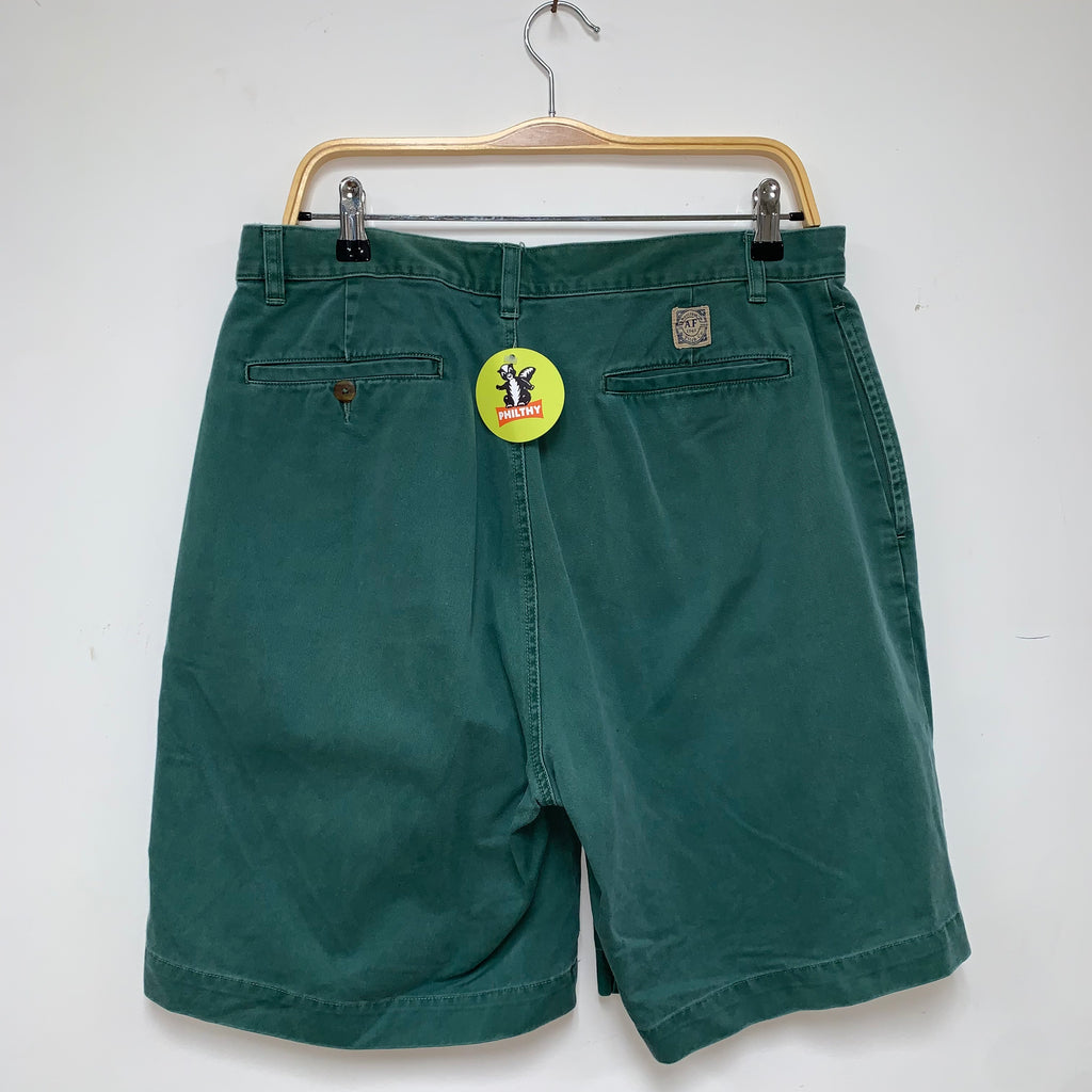 Vintage Abercrombie and Fitch Y2K Dark Green Cotton Shorts: 34"