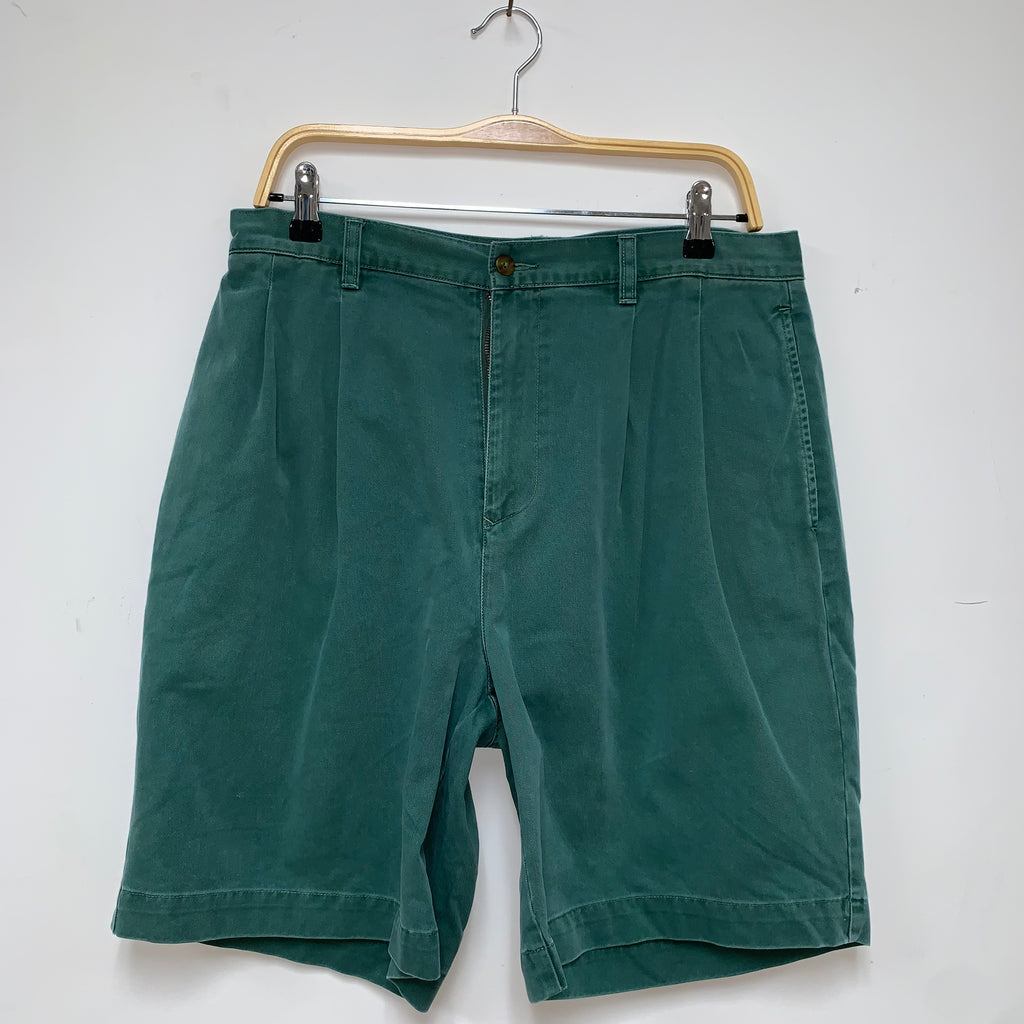 Vintage Abercrombie and Fitch Y2K Dark Green Cotton Shorts: 34"