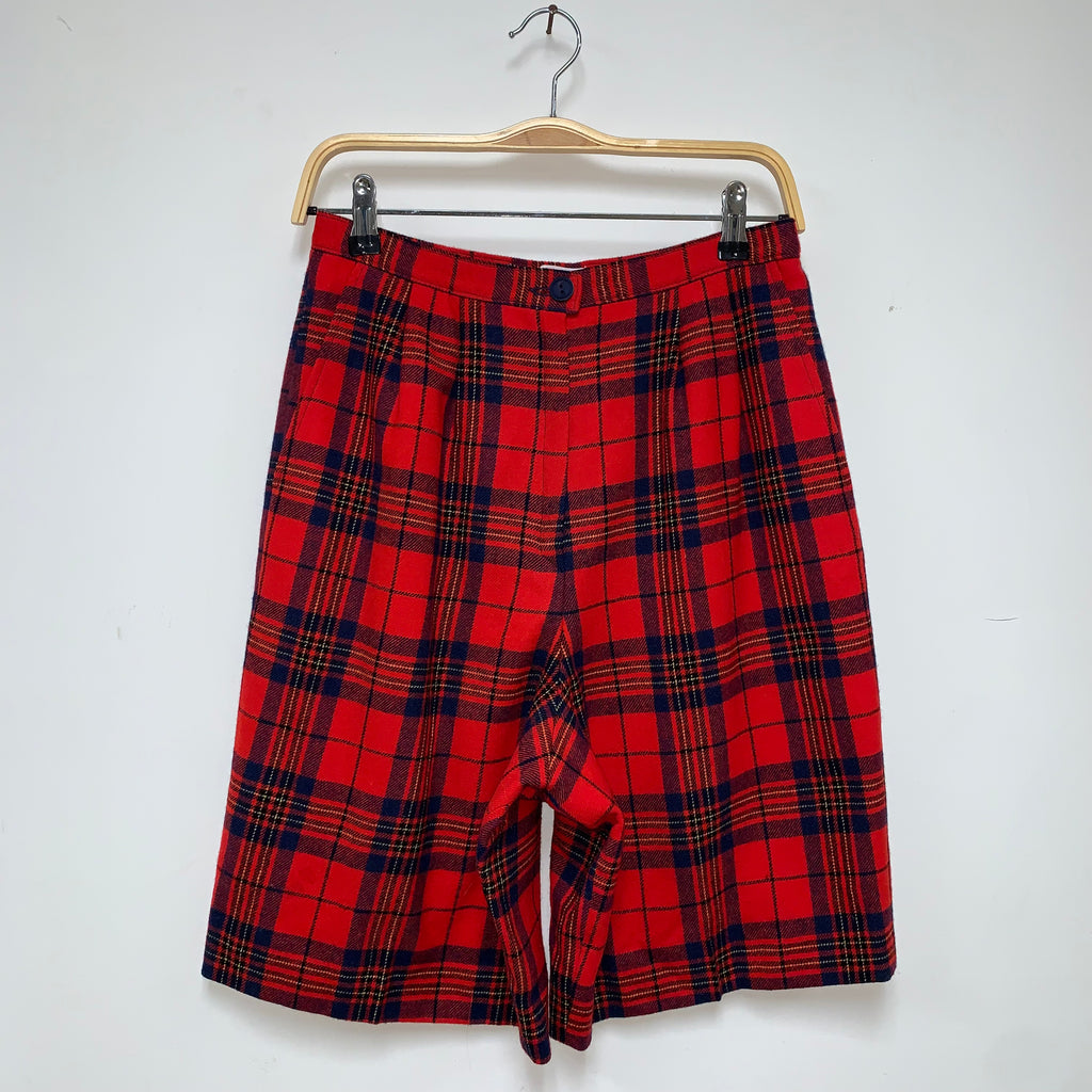 Vintage Pendleton Shorts Authentic Red Leslie Tartan Wool: 29"