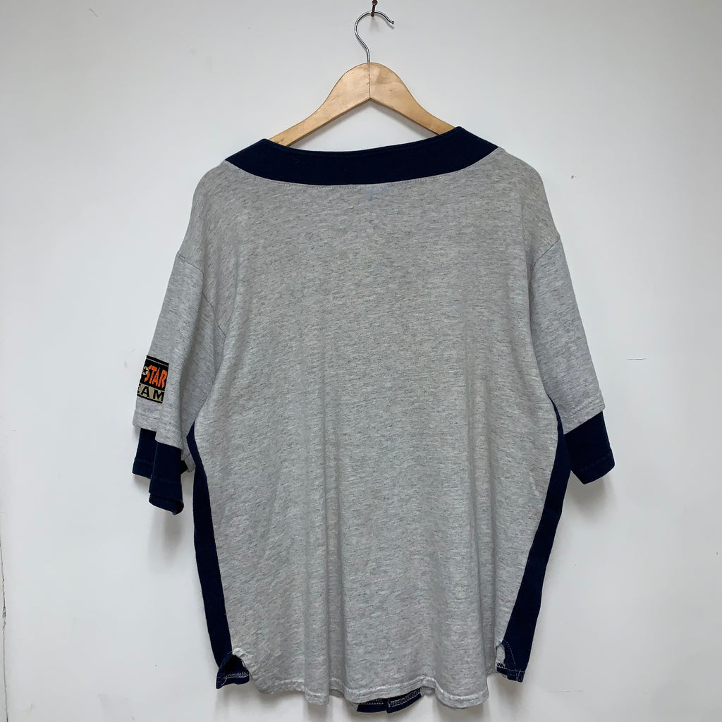 Vintage University of Notre Dame Fighting Irish Grey All Star Baseball Jersey Shirt: Large