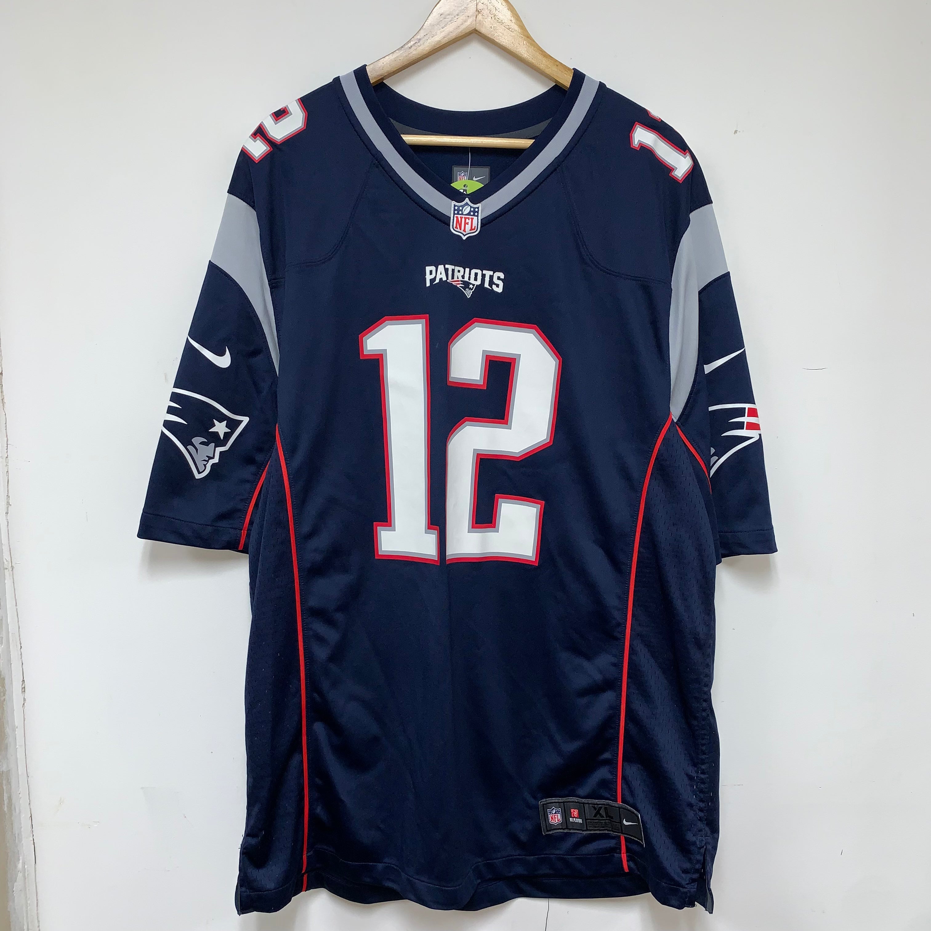 Nike New England Patriots Tom Brady 12 NFL Navy Football Jersey: XL