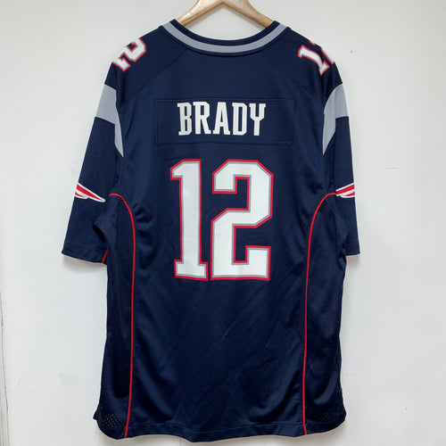 Nike New England Patriots Tom Brady 12 NFL Navy Football Jersey: XL