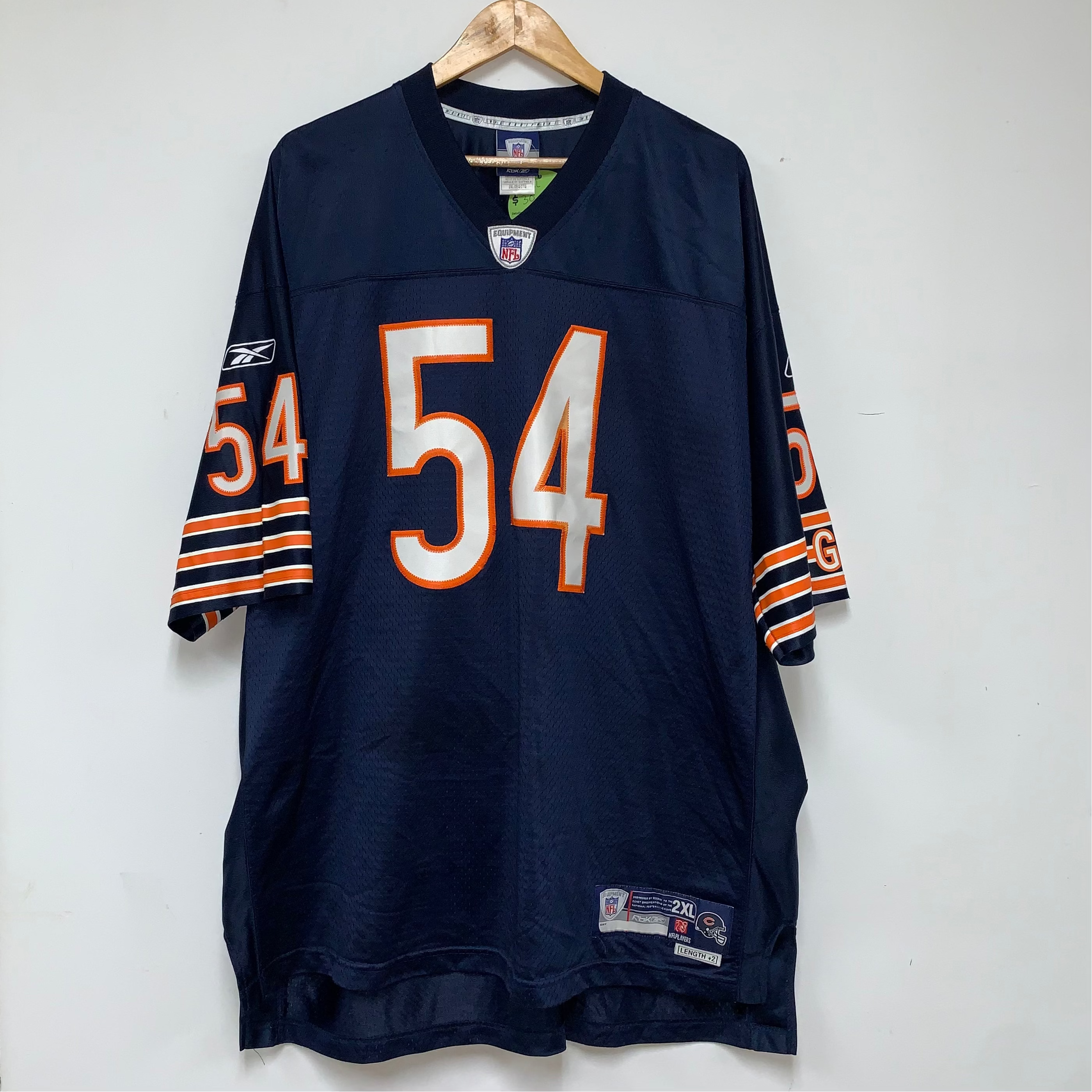 Vintage Chicago Bears Brian Urlacher 54 Reebok NFL Football Jersey: XXL