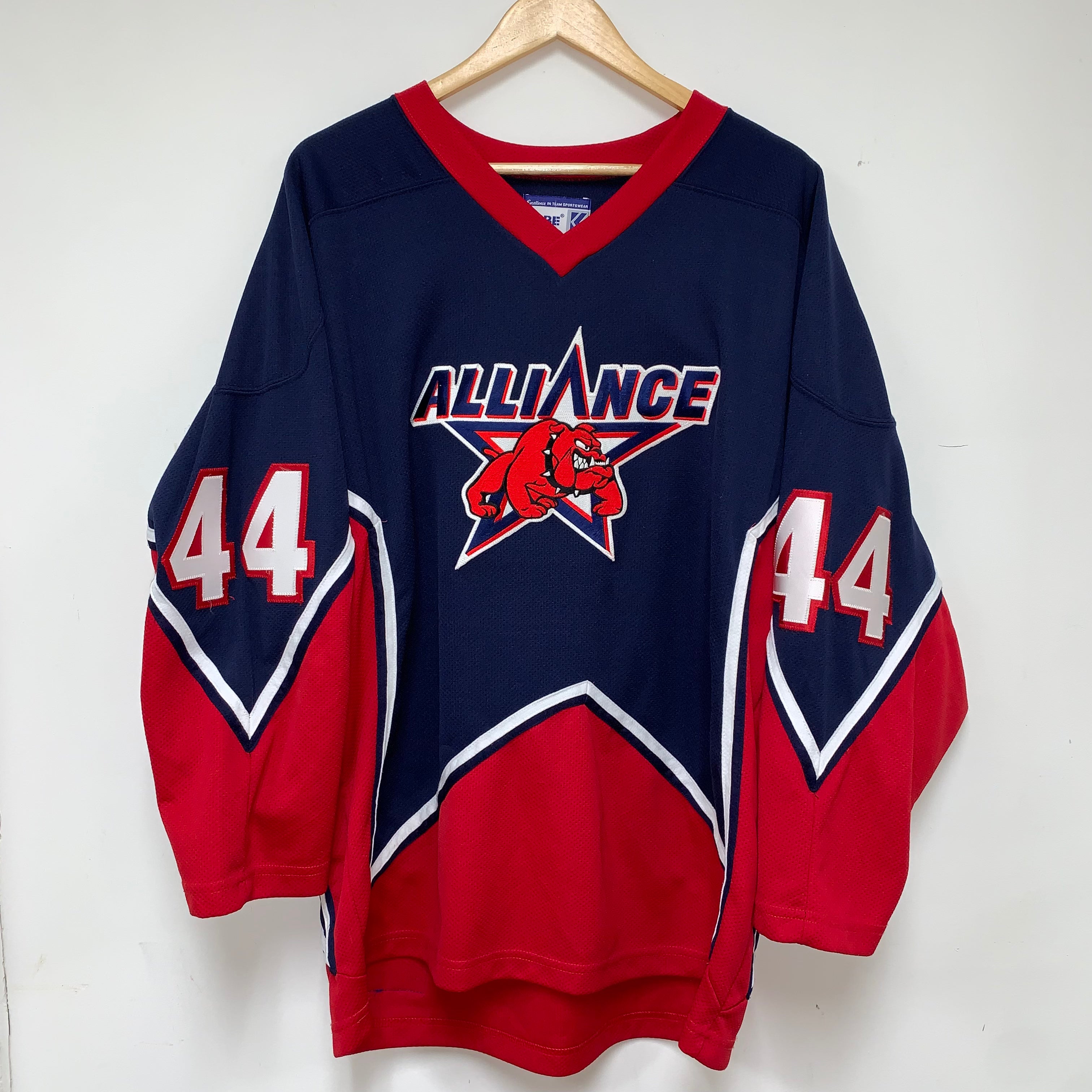 Vintage Dallas Alliance Bulldogs 44 Skaggs Kobe Hockey Jersey