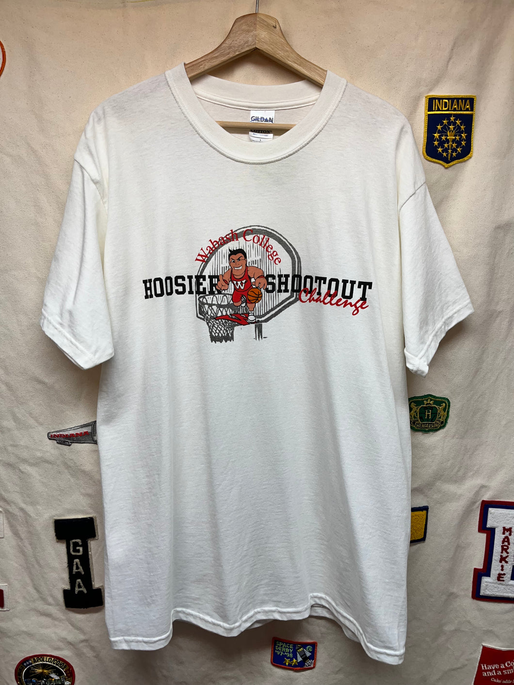 Vintage Wally Wabash College Basketball Hoosier Shootout Challenge T-Shirt: Large