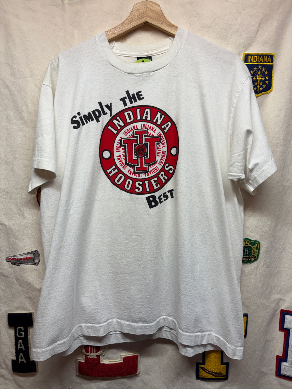 Vintage Indiana University IU Simply The Best White T-Shirt: XL