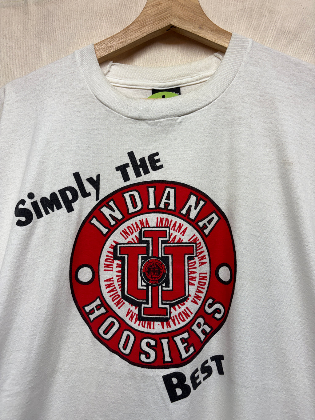 Vintage Indiana University IU Simply The Best White T-Shirt: XL