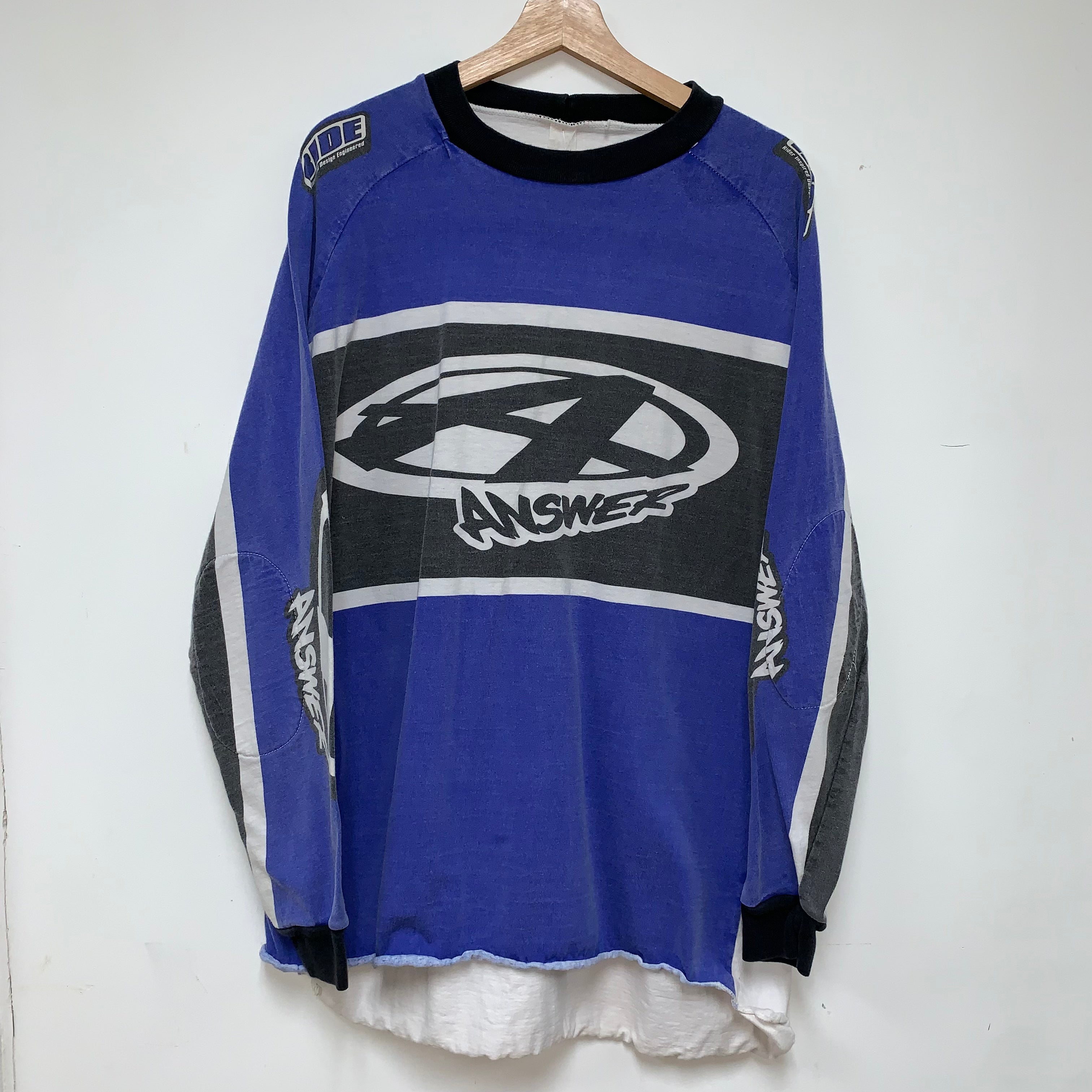 Vintage Answer Dirt Bike Blue USA Longsleeve Jersey Shirt: Large