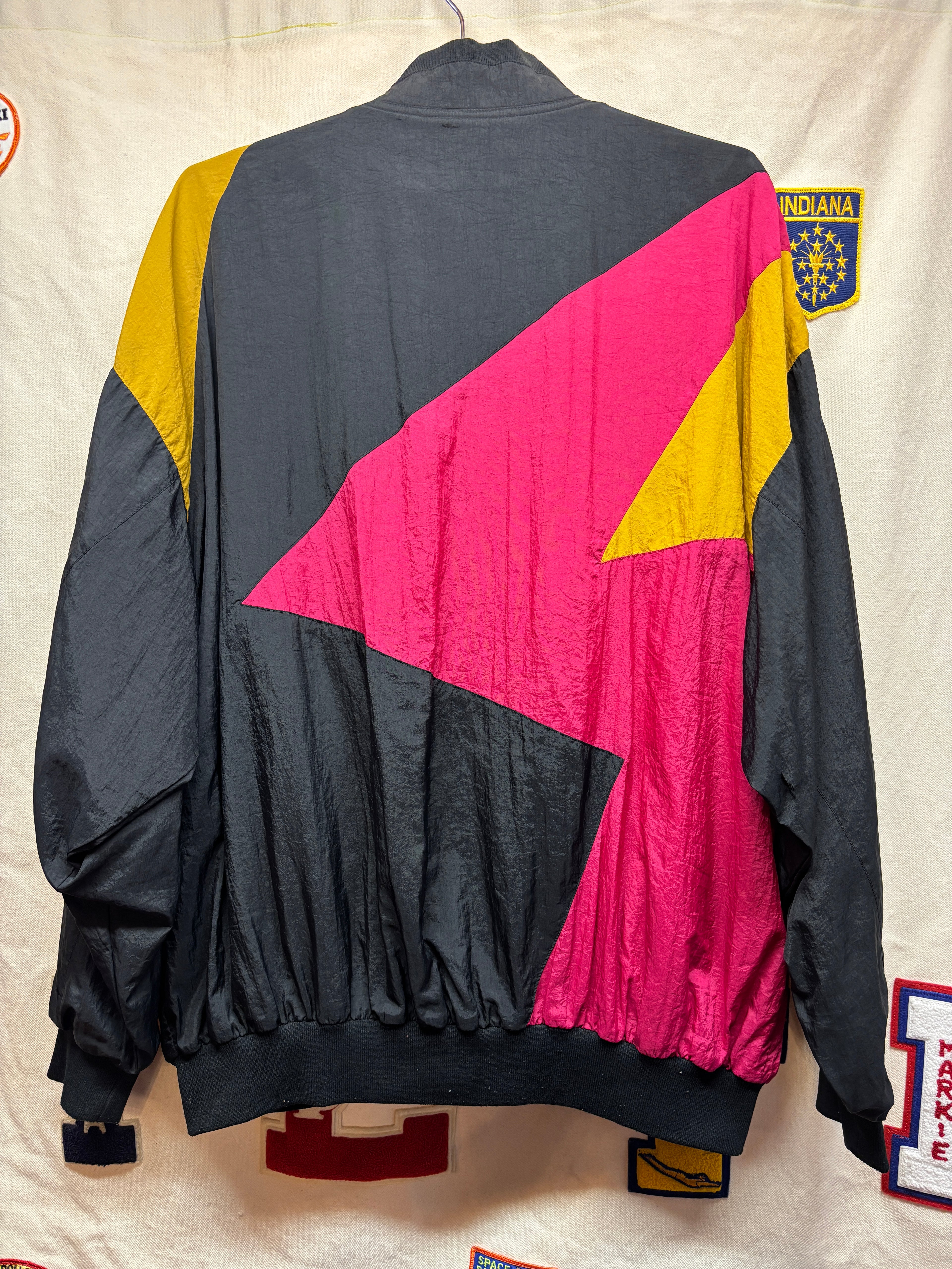 Vtg Nike Air Jordan 7 Zip 90's Black Red Windbreaker Jacket: Large