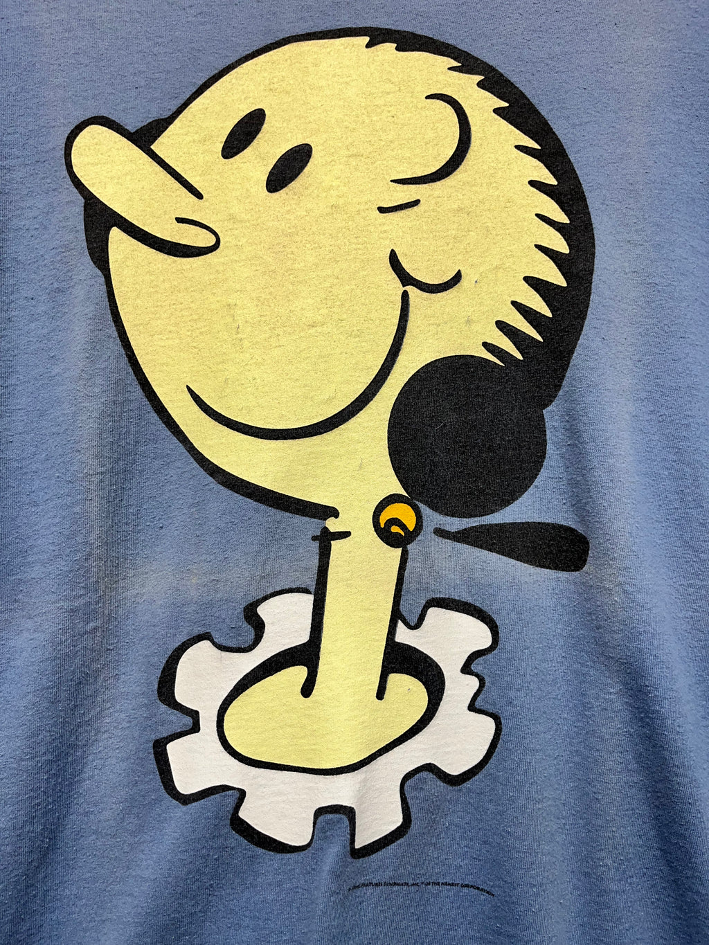 Vintage Olive Oyl Popeye Big Face Tv Show Graphique De France Blue T-Shirt: Large