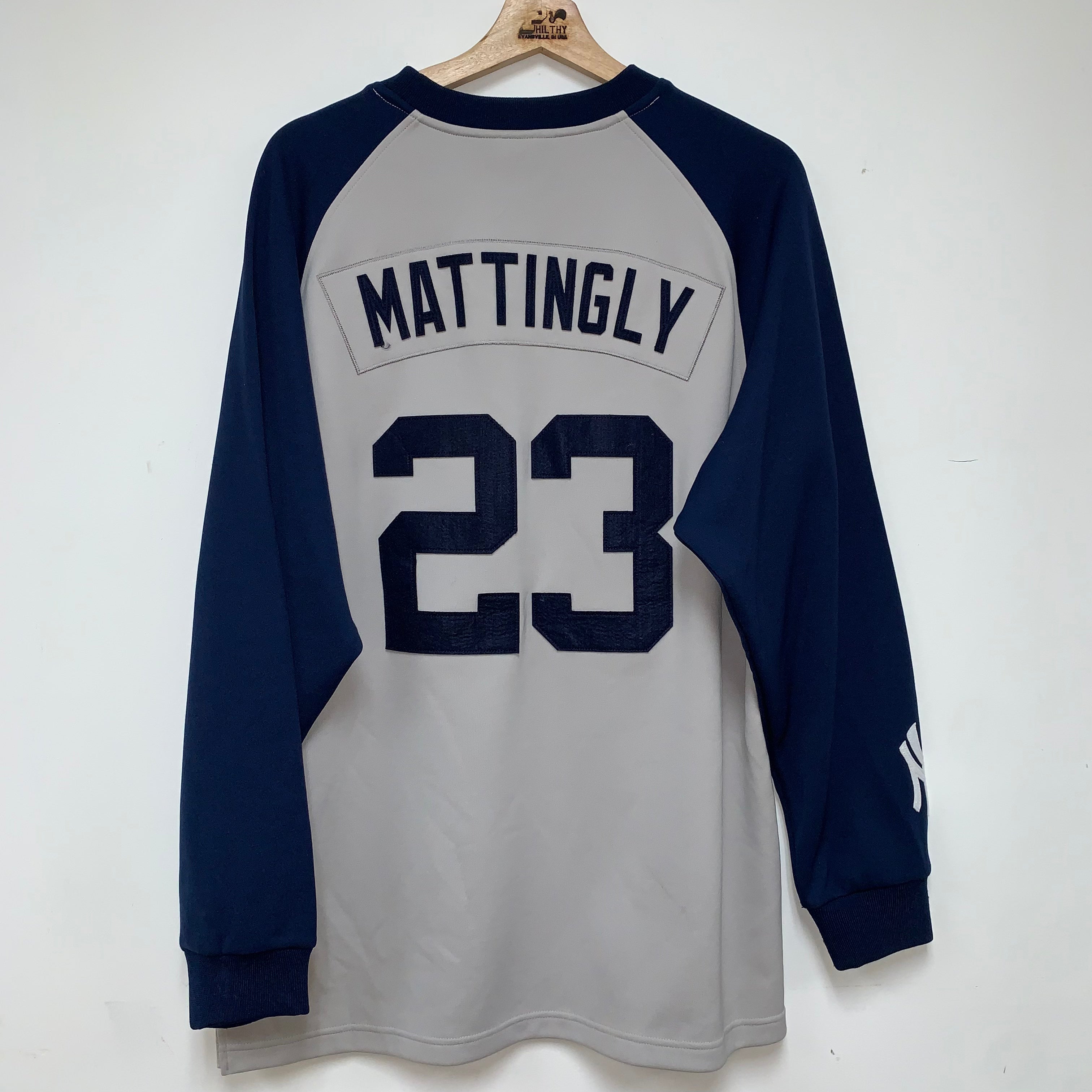 Vintage New York Yankees Don Mattingly Nike Cooperstown Longsleeve Jersey Shirt: Medium