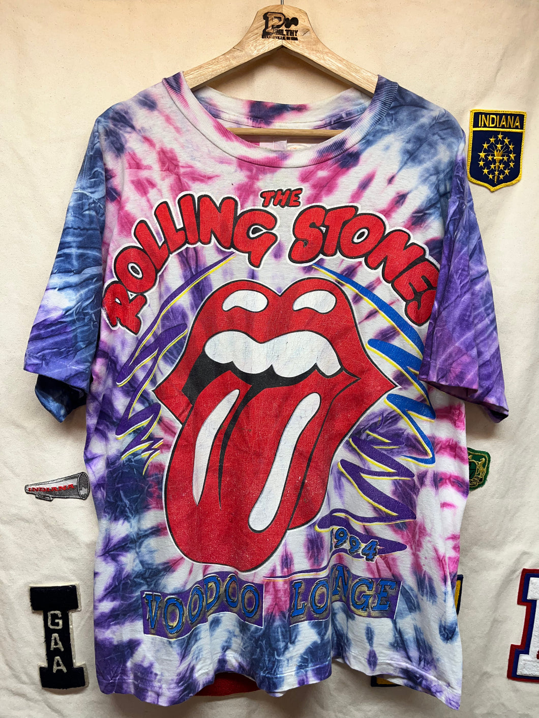 Vintage Rolling Stones Voodoo Lounge 1994 Tie-Dye Concert Tour T-Shirt: XL