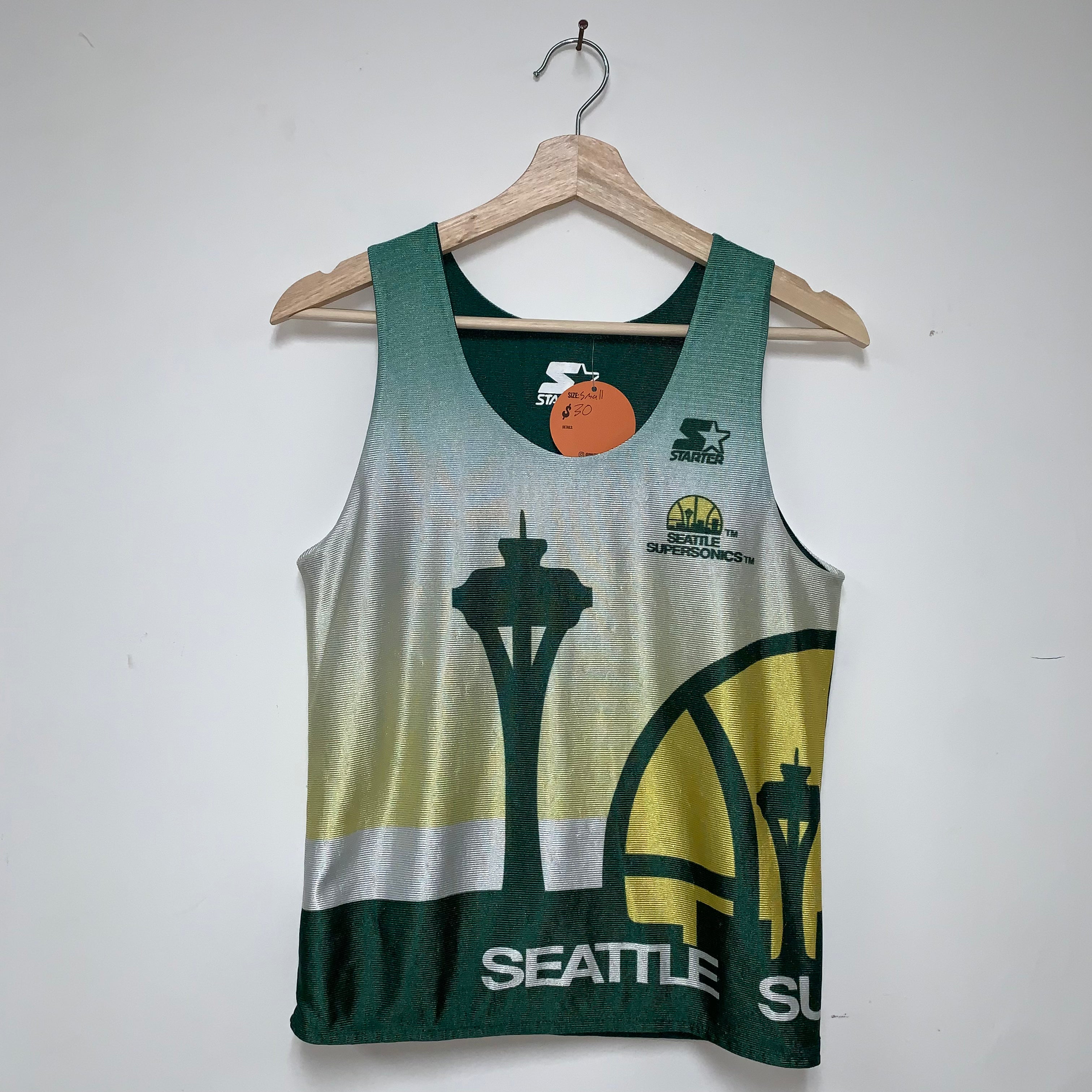 Vintage Seattle Supersonics Starter NBA Reversible Tank Top Jersey: Small