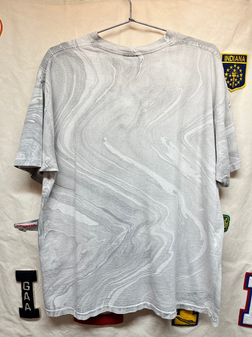 Vintage Harley Davidson Rules Holoubek All Over Marble Print T-Shirt: Large