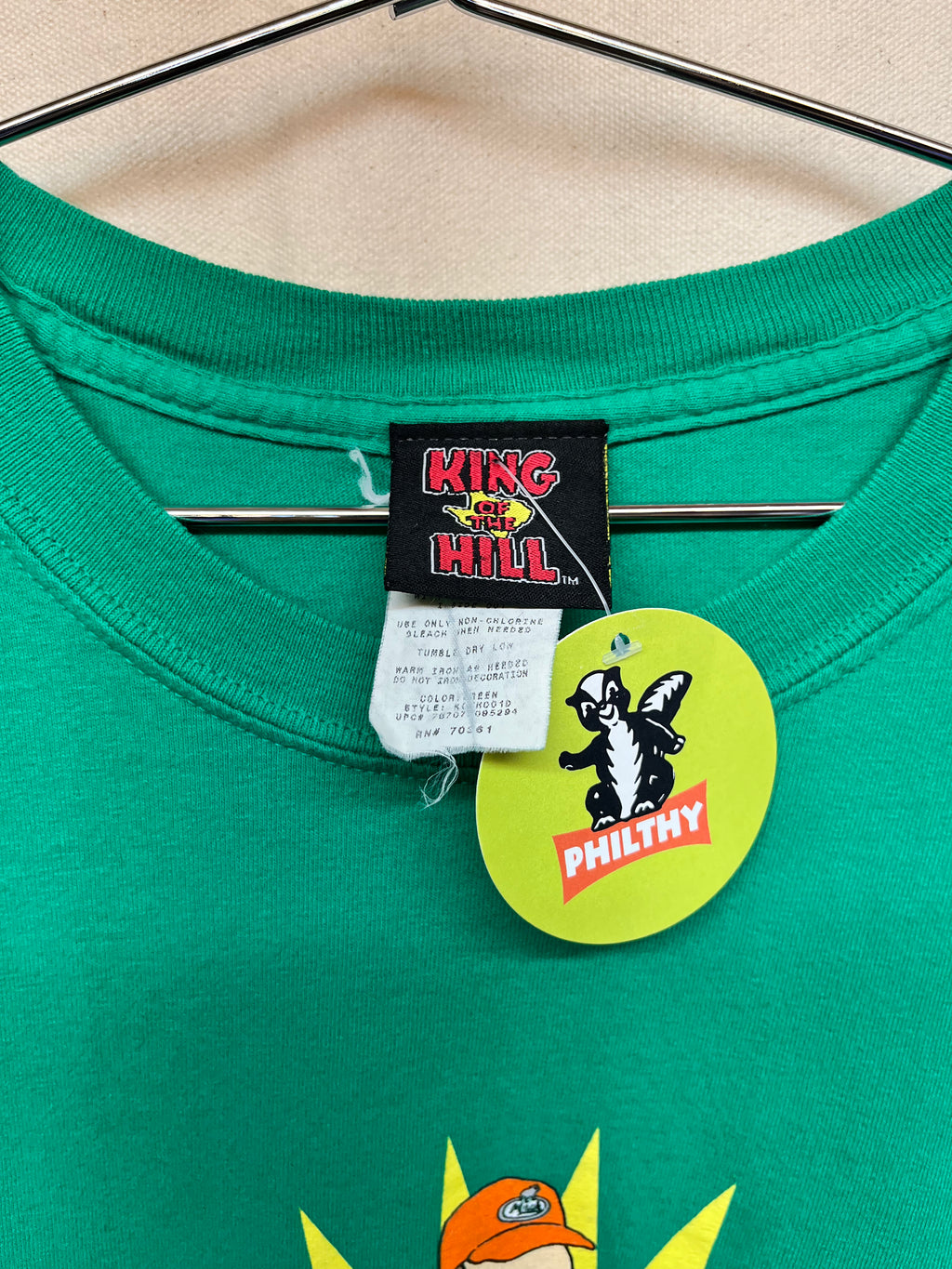 Vintage King of the Hill Will Work for Beer Dale Gribble Mike Judge Fox Green T-Shirt: Large