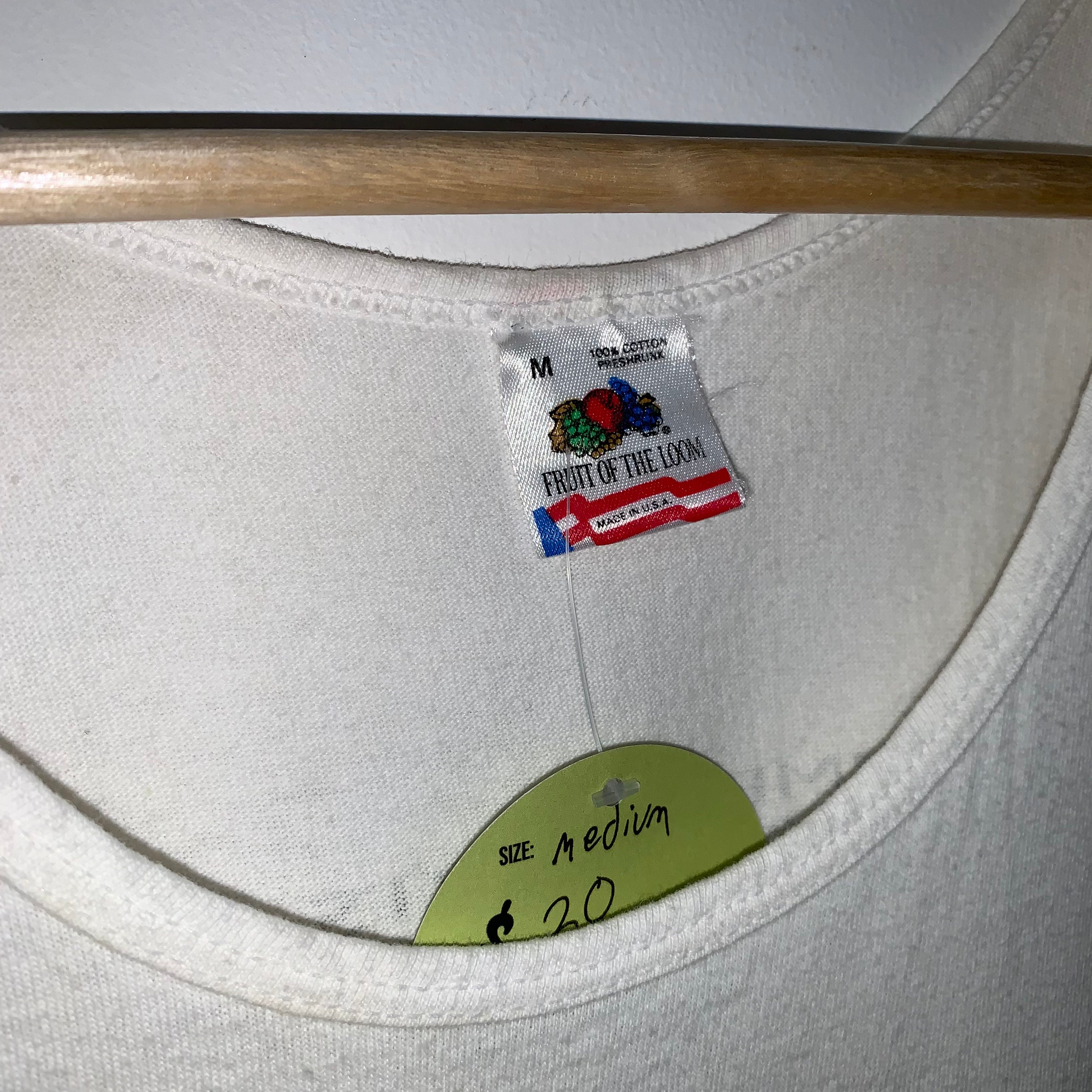 Vintage Atlantis Club Med Playa Blanca White Tank Top: Medium