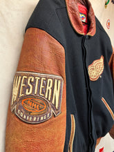 Load image into Gallery viewer, Vintage Detroit Red Wings NHL Jeff Hamilton Leather Wool Bomber Jacket: XL
