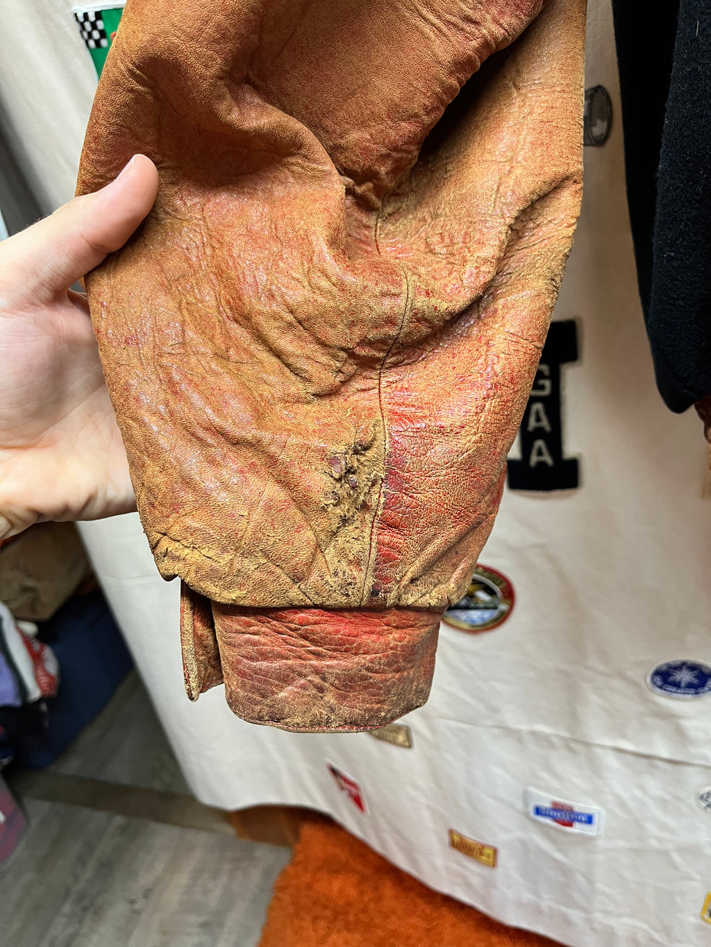 Vintage Detroit Red Wings NHL Jeff Hamilton Leather Wool Bomber Jacket: XL