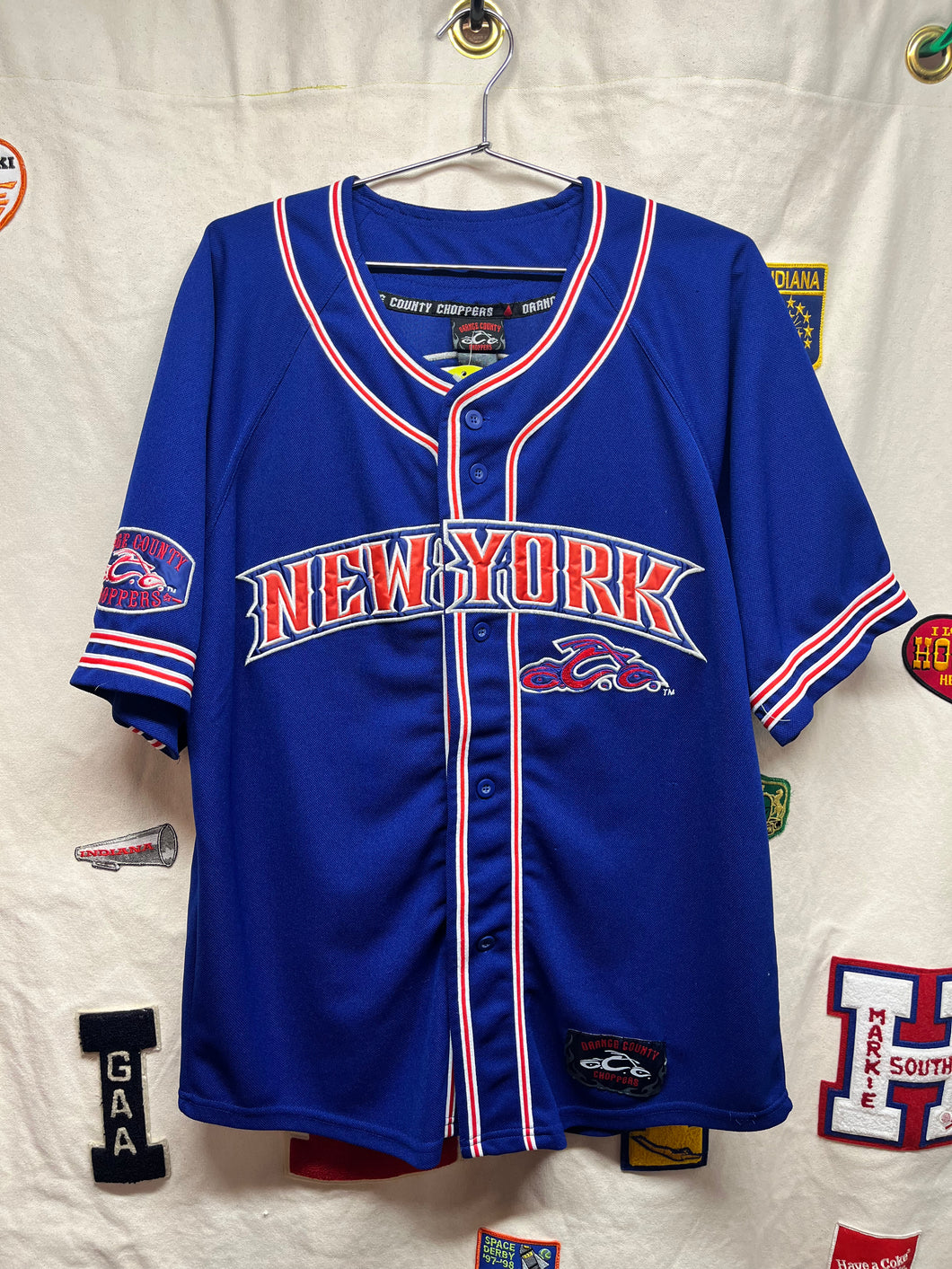 Vintage New York Orange County Choppers Motorcycle Baseball Jersey