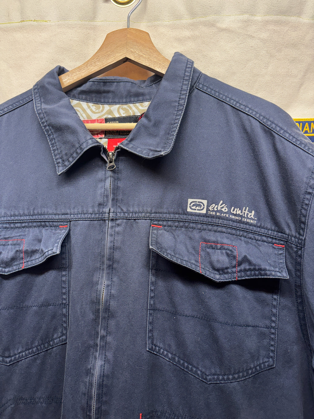 Vtg Ecko Unltd Spiderman Marvel Embroidered Y2K Work Jacket: XL