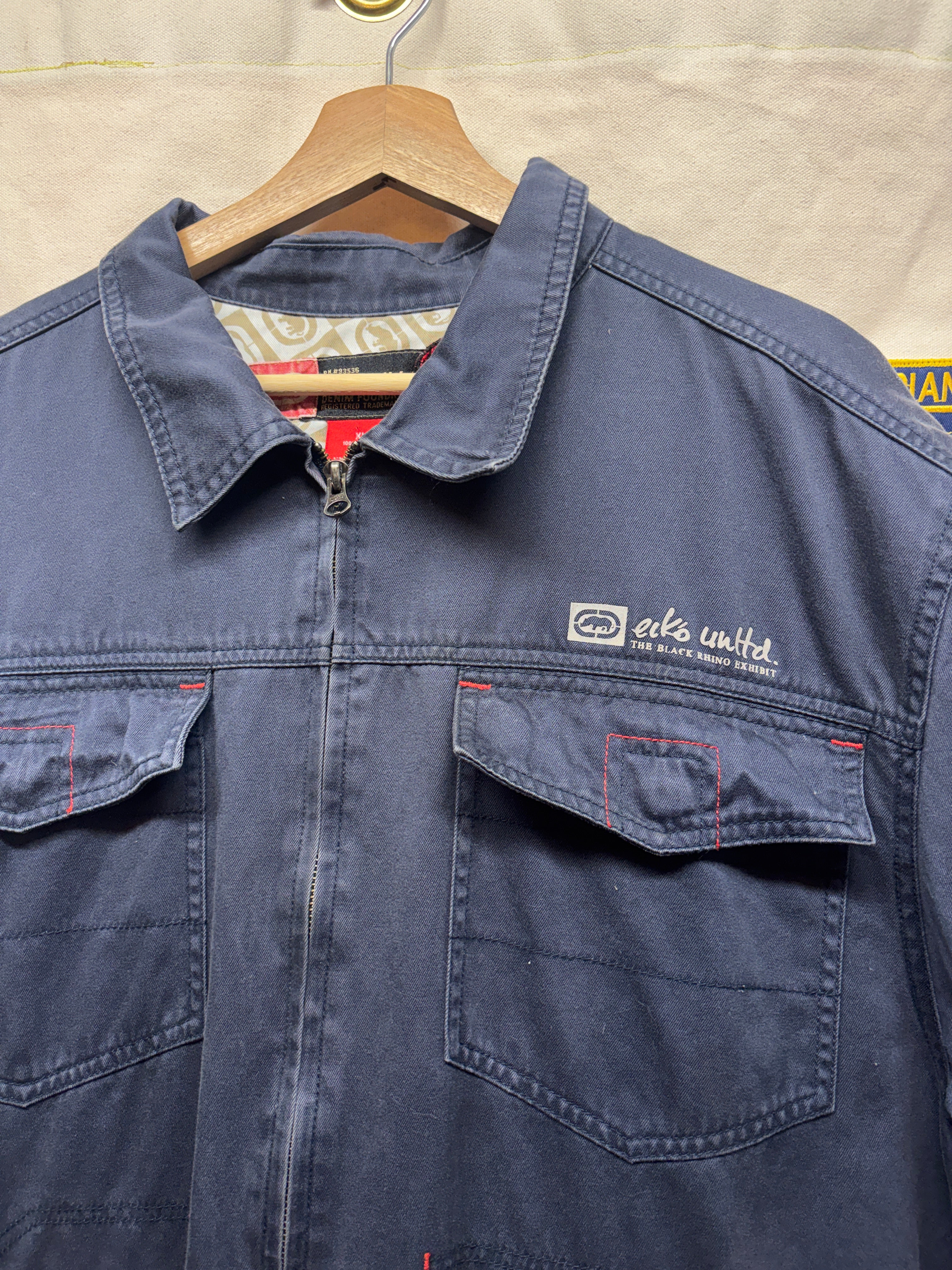 Vtg Ecko Unltd Spiderman Marvel Embroidered Y2K Work Jacket: XL