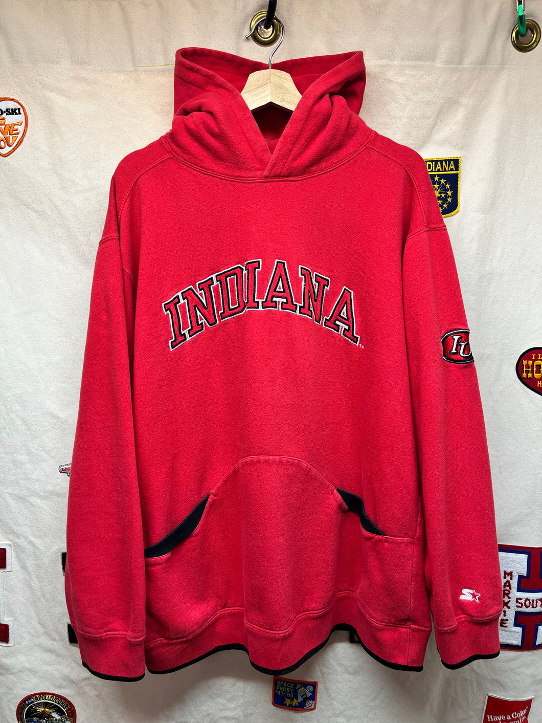 Vintage Indiana University Hoosiers IU Team Starter Hoodie Sweatshirt: XL