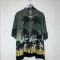Vintage Tommy Bahama Palm Trees Hawaiian Silk Linen Button Up Shirt: Large