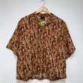 Vintage Cigars Cuban Toucan Dance Button Up Camp Shirt: Large