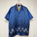 Vintage Y2K Skull Blue MT:2 Button Up Shirt: Large