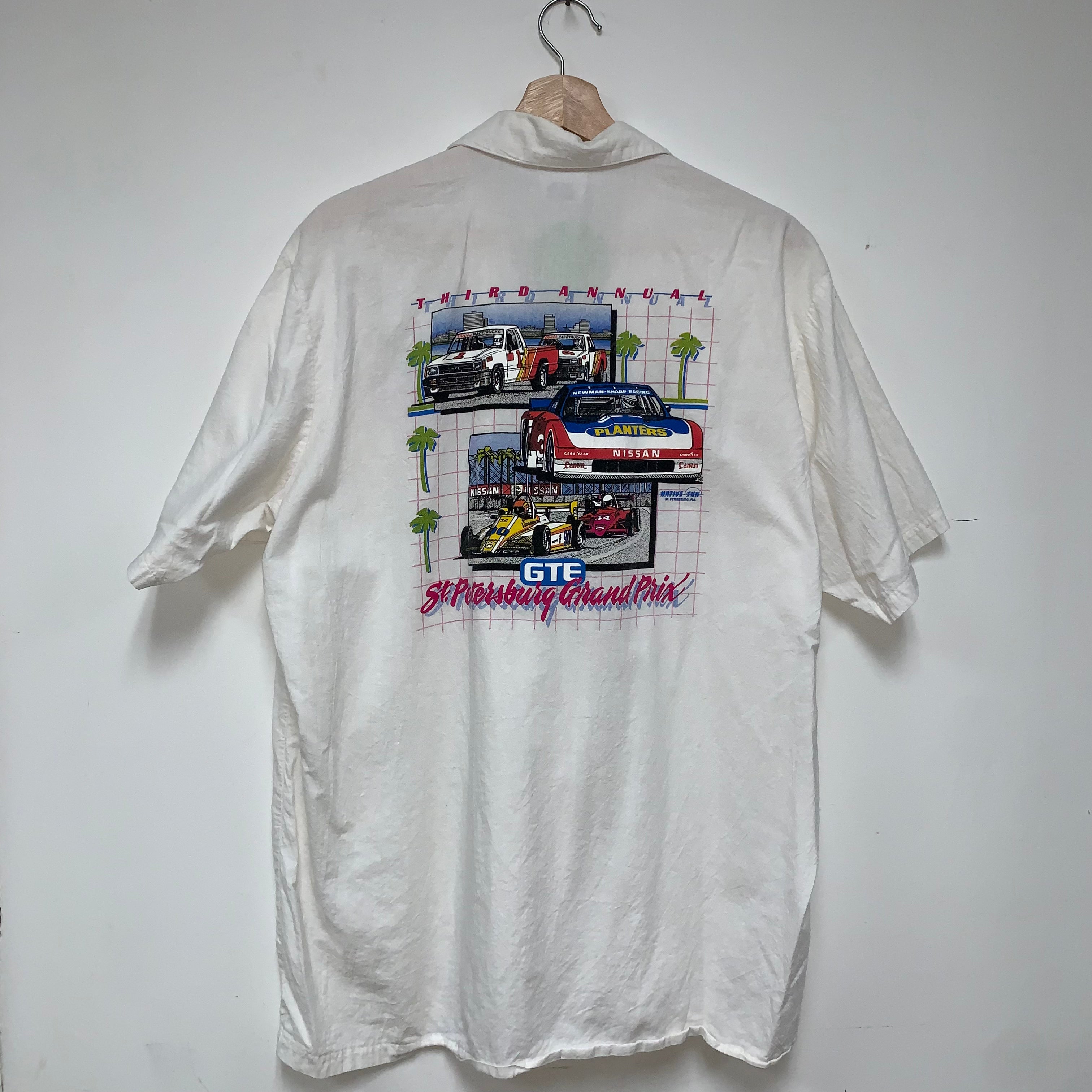 Vintage St.Petersburgh Grand Prix GTE Car ShowNative Sun Printed Button Up Shirt: Large