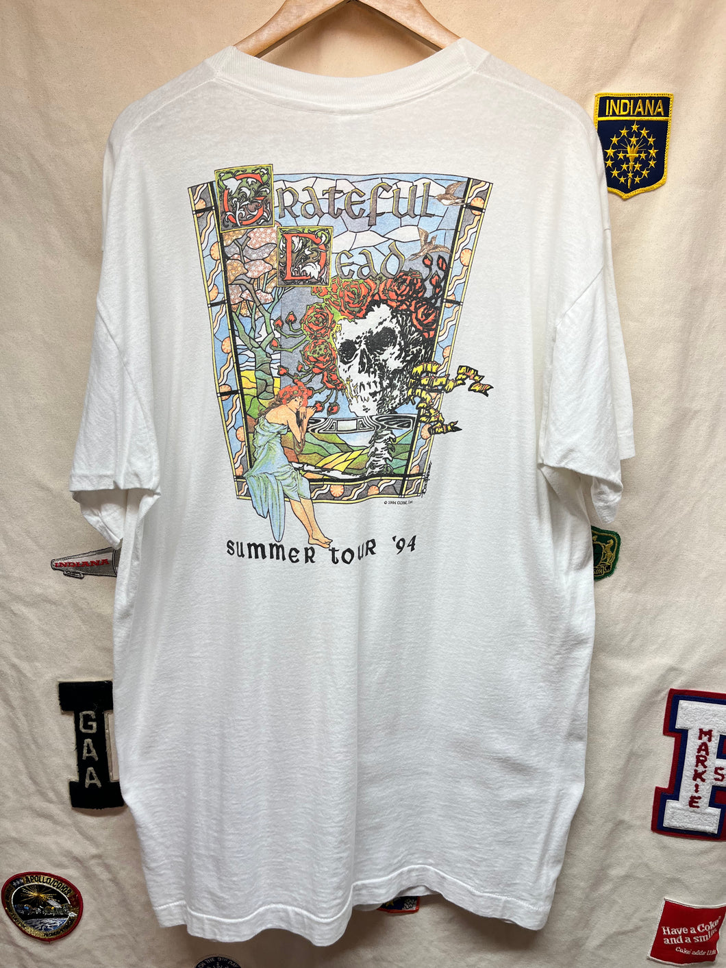 Vintage 1994 Grateful Dead Stained Glass Fairy Summer Tour White T-Shirt: XL