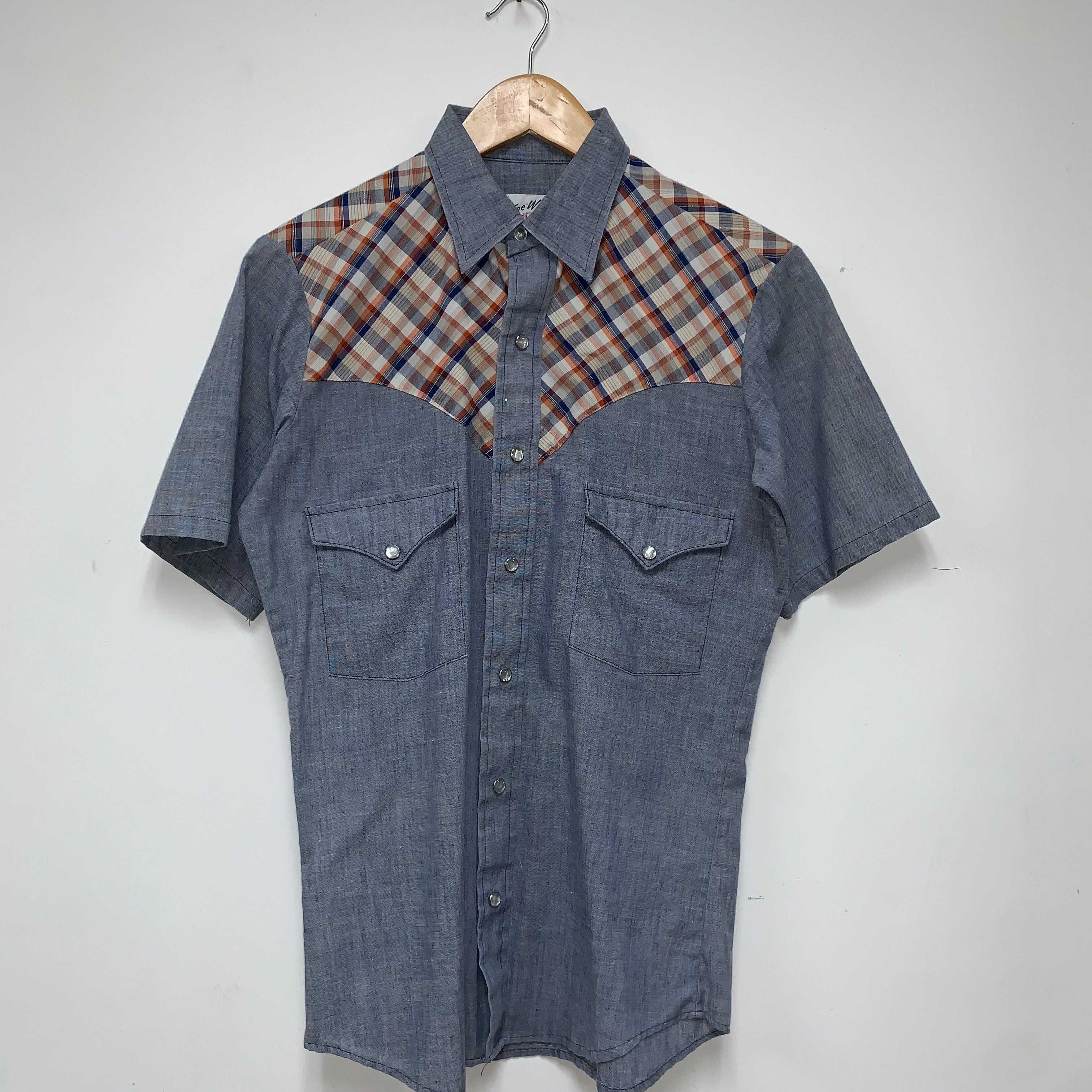 Vintage Stage West Western Wear Plaid Pearl Snap Shirt: Small