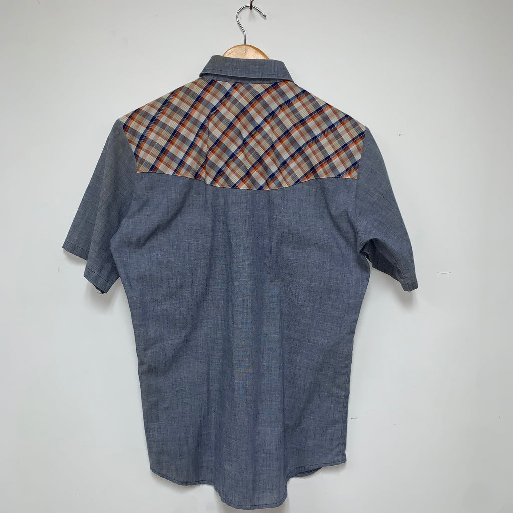 Vintage Stage West Western Wear Plaid Pearl Snap Shirt: Small