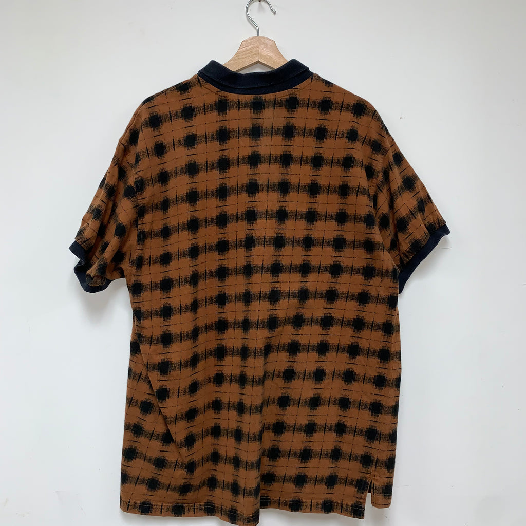 Vintage Nike Shadow Plaid 90's Golf Polo Shirt: XL