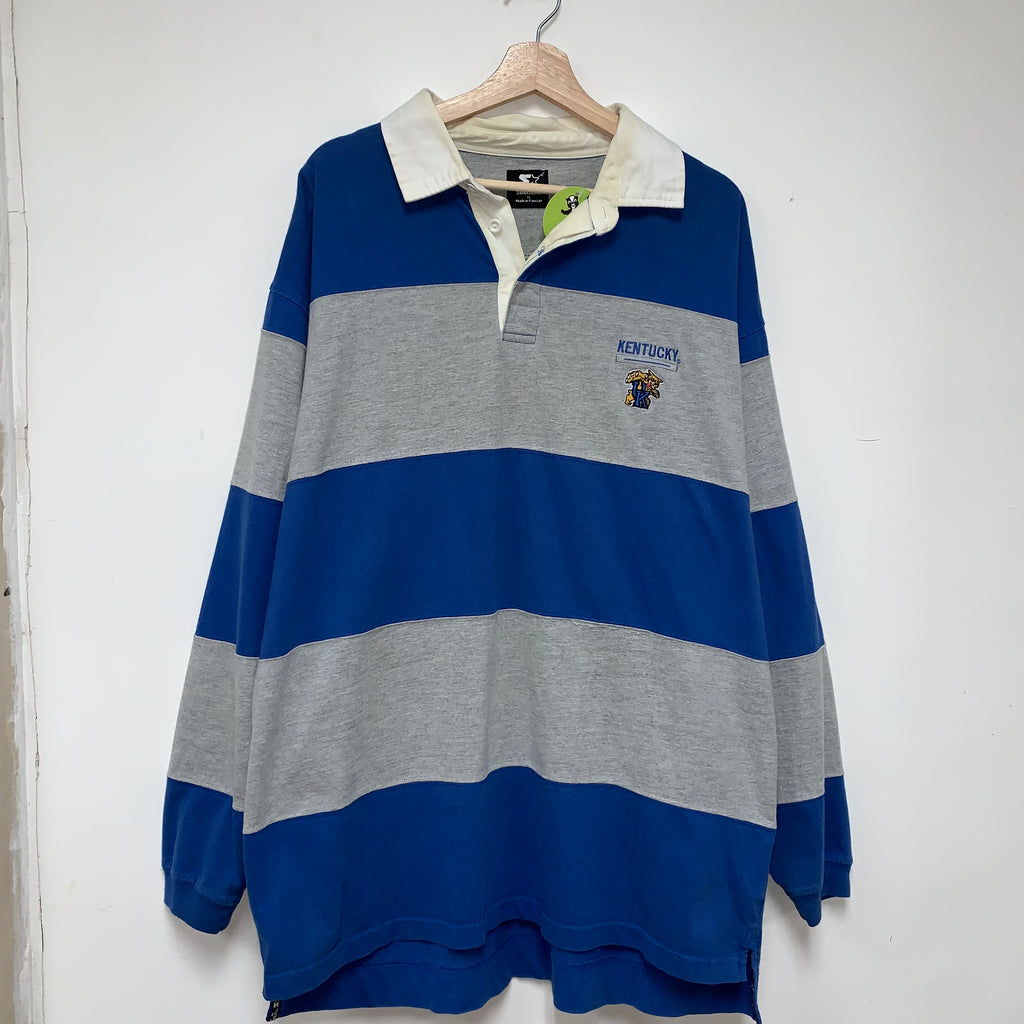 Vintage University of Kentucky UK Stripe Starter Polo Rugby Shirt: XL