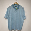 Burberry Golf Light Blue Stripe Polo Shirt: Large