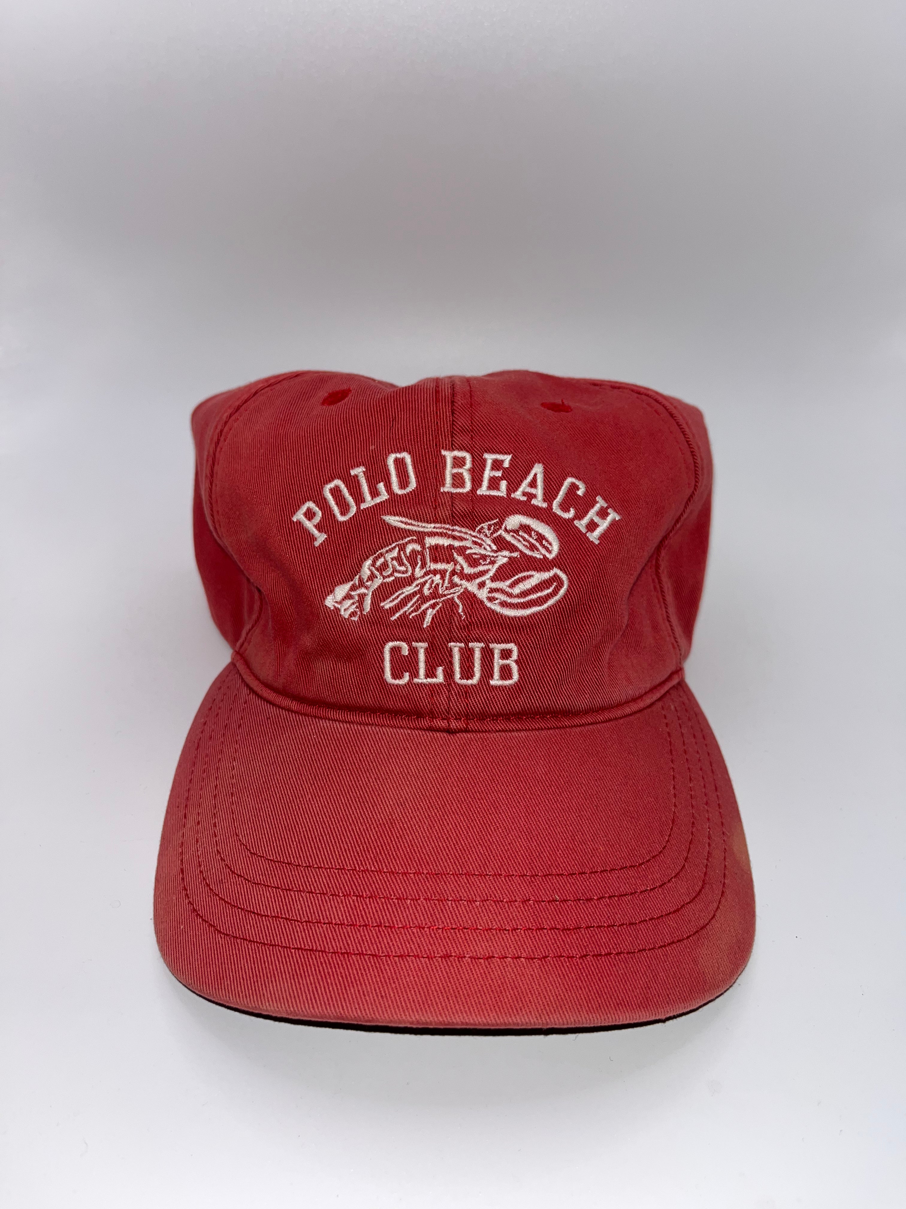 Vintage Polo Ralph Lauren Beach Club Red Lobster 67 Strapback Hat