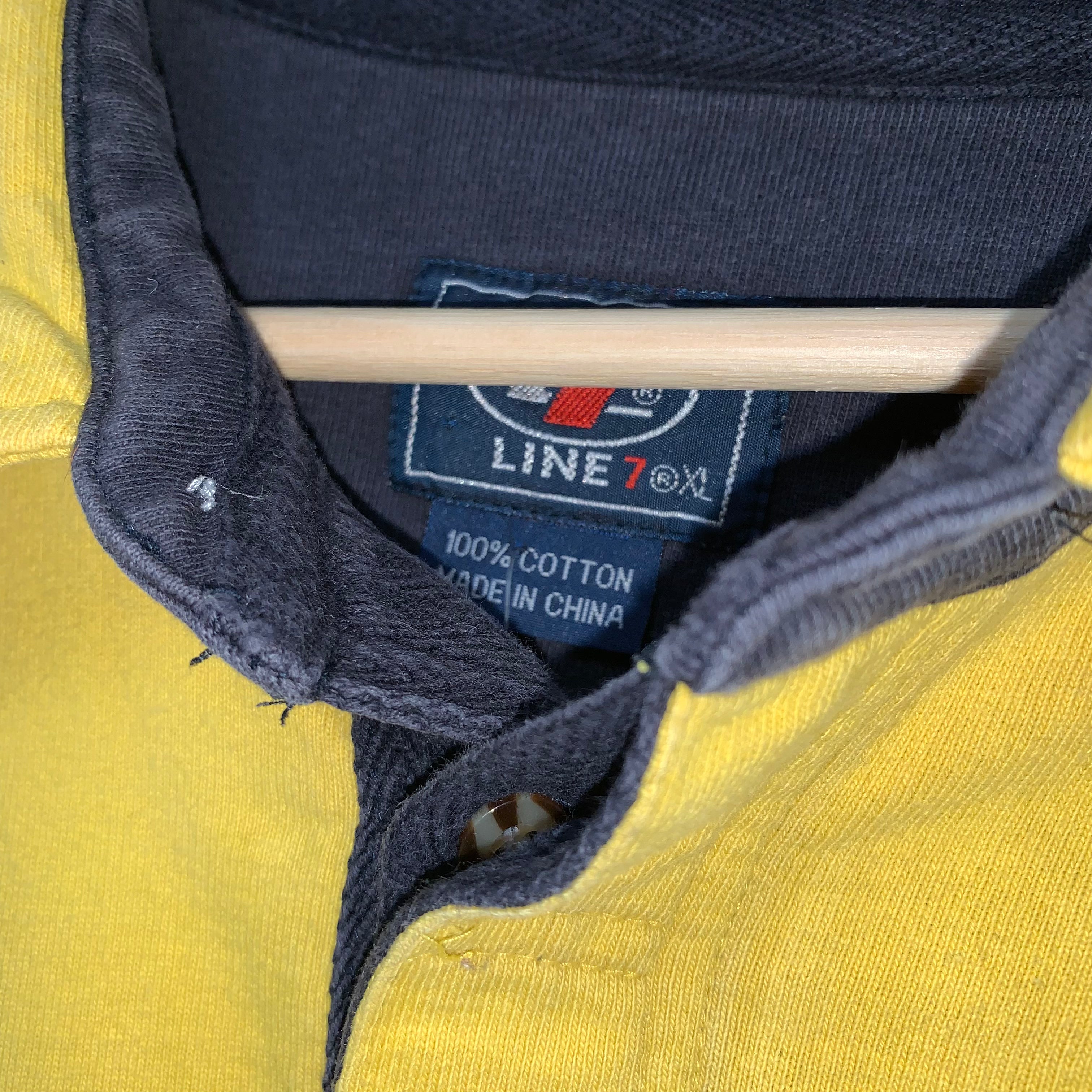 Vintage Ford America One Yacht Boat Race Yellow Rugby Shirt: XL